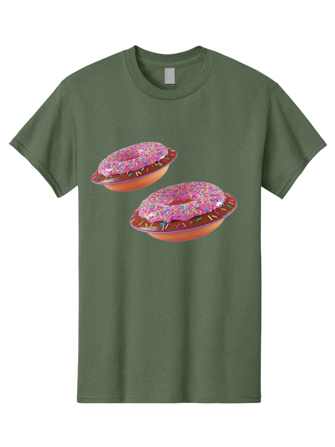 Donuts Men'S Graphic Tee, 100% Cotton, Comfortable Casual Summer Wear, Machine Washable, Donuts With Pink Frosting, Rainbow Sprinkles, Sweet Treats, Baked Goods, Colorful Desserts, Tasty Pastries, Indulgent Snacks Bab882