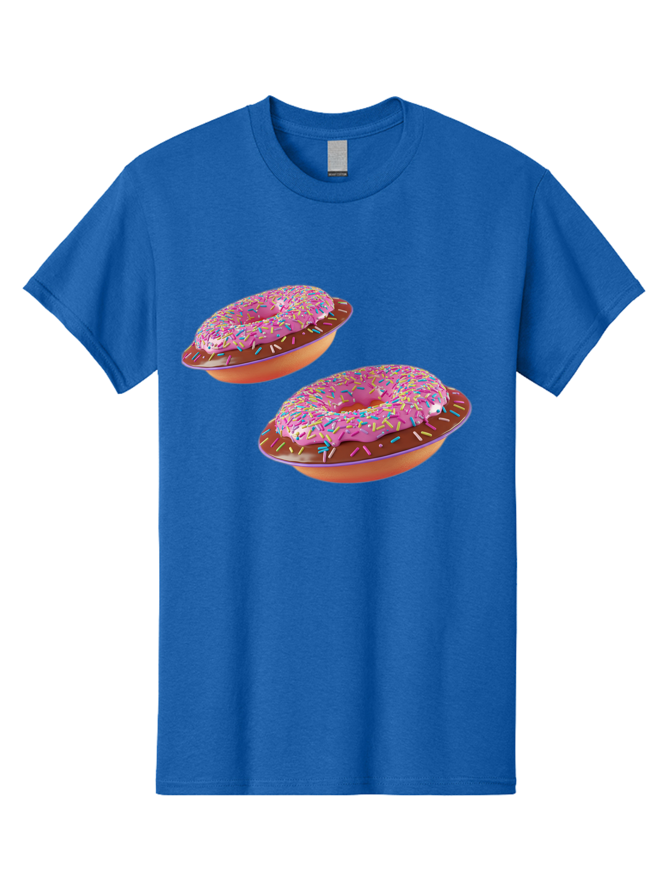 Donuts Men'S Graphic Tee, 100% Cotton, Comfortable Casual Summer Wear, Machine Washable, Donuts With Pink Frosting, Rainbow Sprinkles, Sweet Treats, Baked Goods, Colorful Desserts, Tasty Pastries, Indulgent Snacks Bab882