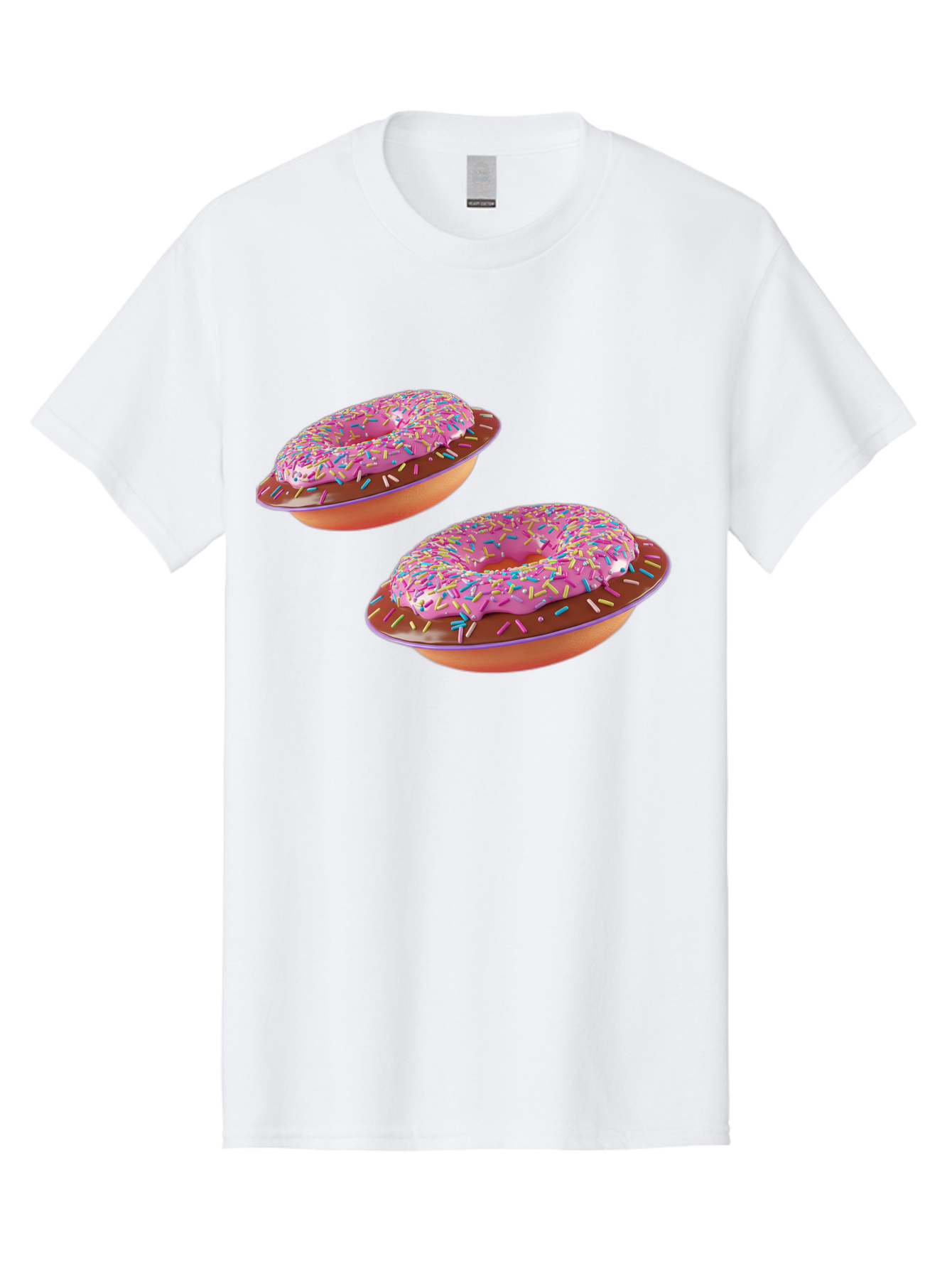Donuts Men'S Graphic Tee, 100% Cotton, Comfortable Casual Summer Wear, Machine Washable, Donuts With Pink Frosting, Rainbow Sprinkles, Sweet Treats, Baked Goods, Colorful Desserts, Tasty Pastries, Indulgent Snacks Bab882