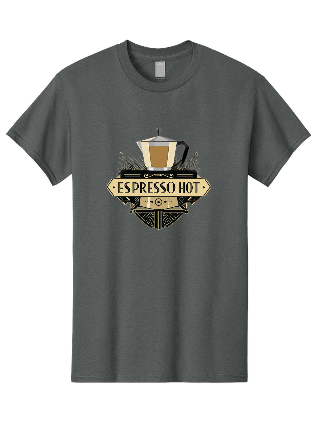 Espresso-Hot Men'S Graphic Tee, 100% Cotton, Comfortable Casual Summer Wear, Machine Washable, Coffee Shop Logo, Espresso Machine, Hot Coffee, Coffee Culture, Cafe Branding, Coffee Art, Coffee Design, Espresso Love, Coffee Signs, Bab889