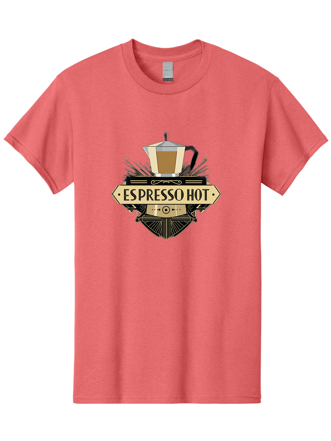 Espresso-Hot Men'S Graphic Tee, 100% Cotton, Comfortable Casual Summer Wear, Machine Washable, Coffee Shop Logo, Espresso Machine, Hot Coffee, Coffee Culture, Cafe Branding, Coffee Art, Coffee Design, Espresso Love, Coffee Signs, Bab889