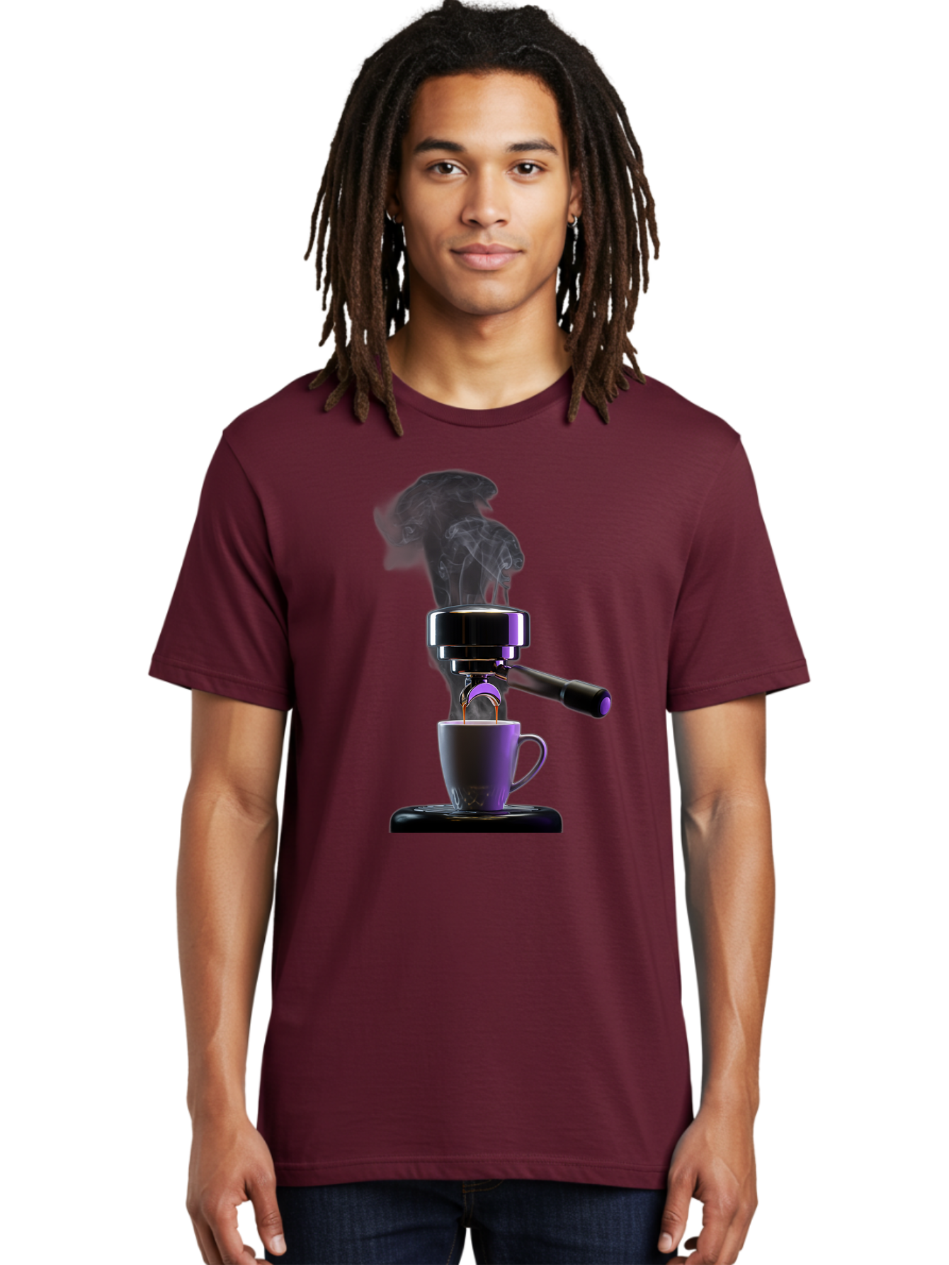 Espresso-Machine Men'S Graphic Tee, 100% Cotton, Comfortable Casual Summer Wear, Machine Washable, Espresso Machine, Coffee Cup, Steam Rising, Coffee Brewing, Black Coffee, Cafe Culture, Coffee Art, Morning Coffee, Espresso Shot, Coffee Time Bab890