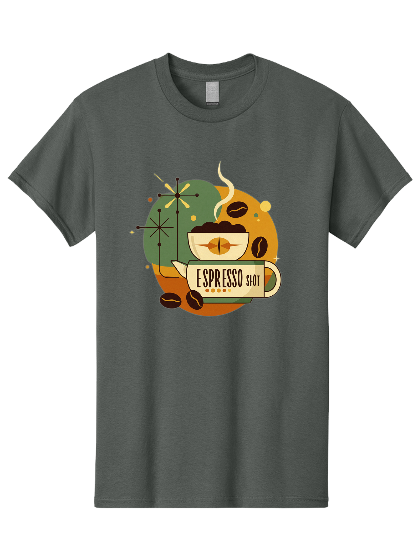 Espresso-Shot-1 Men'S Graphic Tee, 100% Cotton, Comfortable Casual Summer Wear, Machine Washable, Espresso Cup, Coffee Beans, Steaming Hot, Morning Coffee, Caffeine Boost, Coffee Break, Coffee Culture, Coffee Art, Coffee Design Bab891