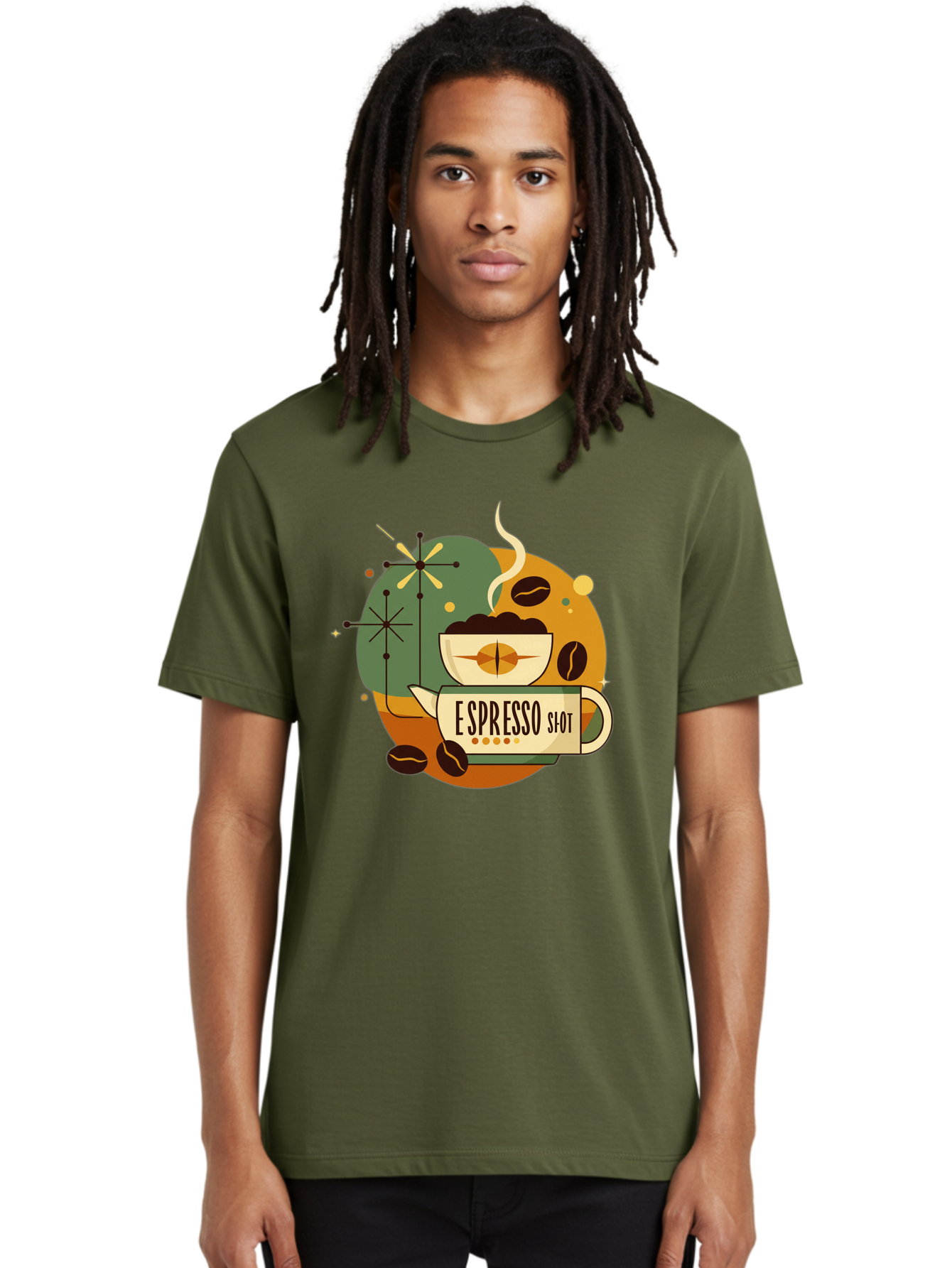 Espresso-Shot-1 Men'S Graphic Tee, 100% Cotton, Comfortable Casual Summer Wear, Machine Washable, Espresso Cup, Coffee Beans, Steaming Hot, Morning Coffee, Caffeine Boost, Coffee Break, Coffee Culture, Coffee Art, Coffee Design Bab891