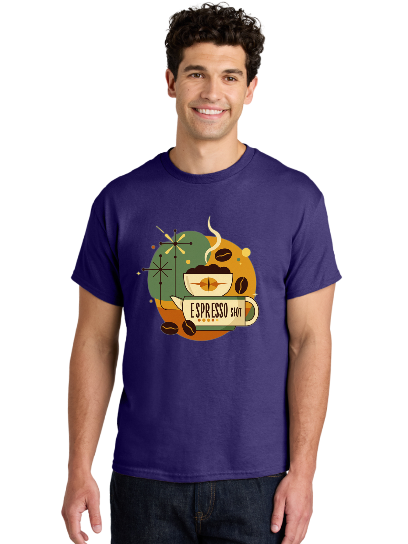 Espresso-Shot-1 Men'S Graphic Tee, 100% Cotton, Comfortable Casual Summer Wear, Machine Washable, Espresso Cup, Coffee Beans, Steaming Hot, Morning Coffee, Caffeine Boost, Coffee Break, Coffee Culture, Coffee Art, Coffee Design Bab891