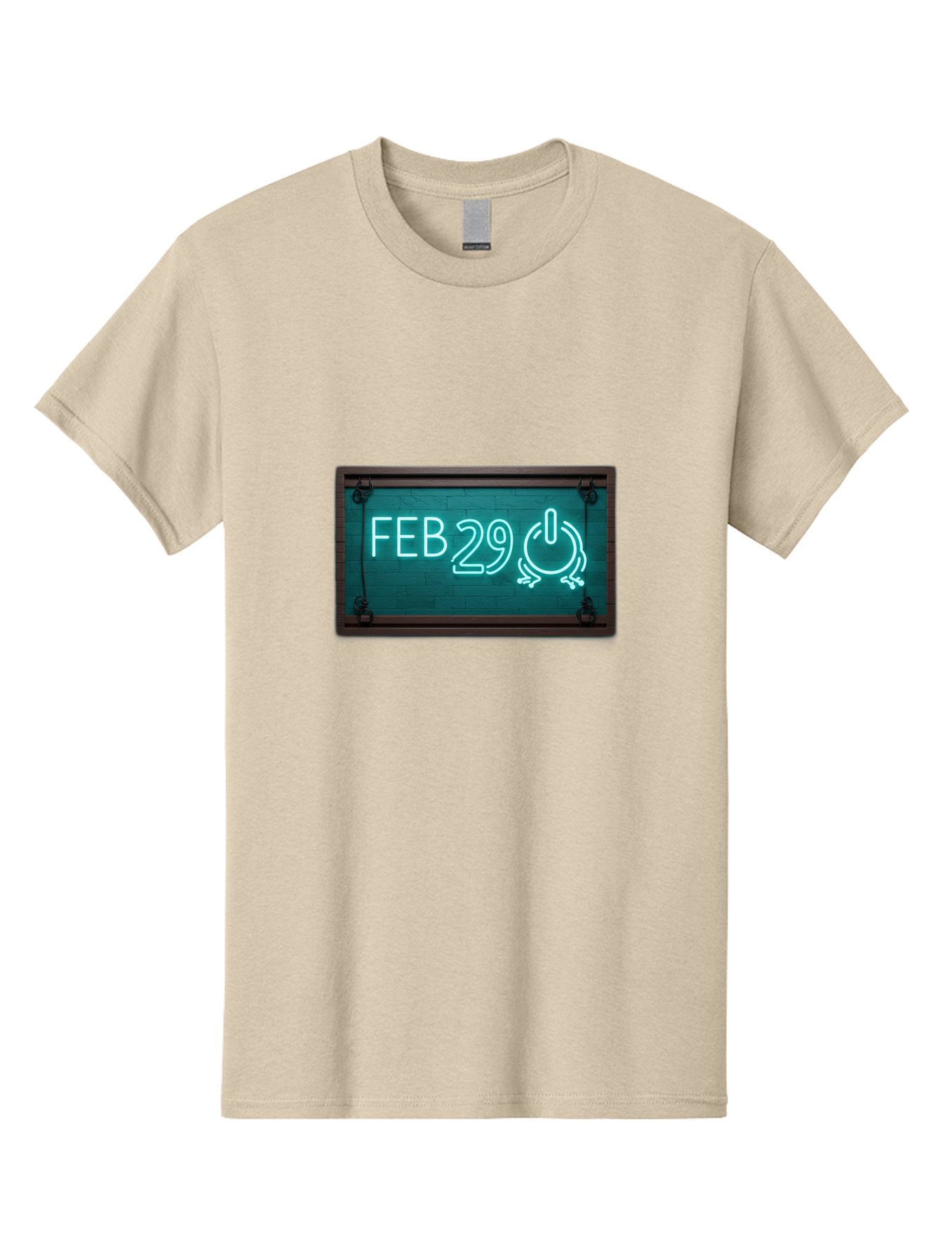 Feb-29-1 Men'S Graphic Tee, 100% Cotton, Comfortable Casual Summer Wear, Machine Washable, Leap Day, February 29, Neon Sign, Retro Advertisement, Blackboard Style, Clock, Time, Countdown, Holiday Concept, Calendar Date Bab896