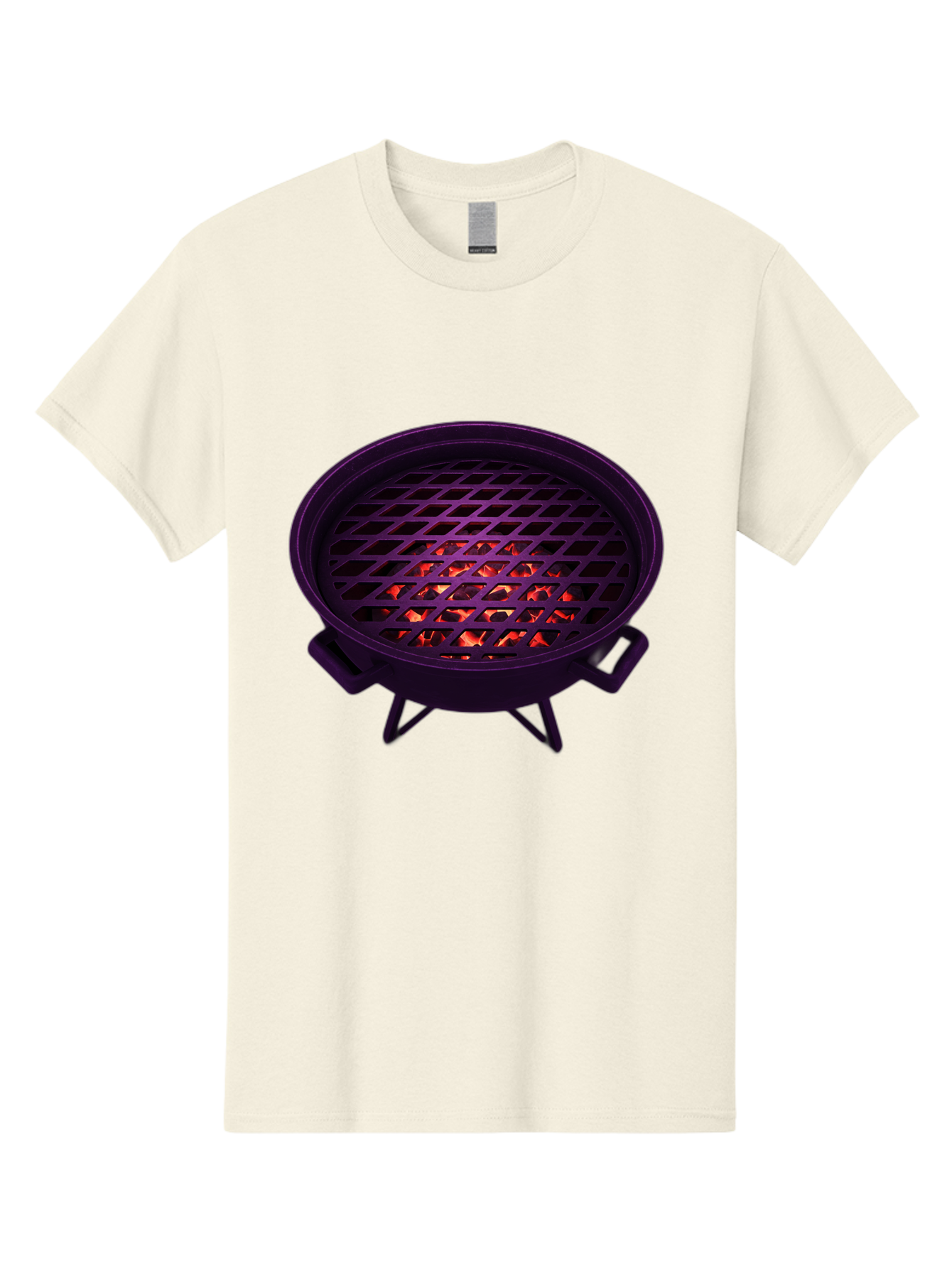 Fire-Pit Men'S Graphic Tee, 100% Cotton, Comfortable Casual Summer Wear, Machine Washable, Fire Pit, Grill Grate, Burning Coals, Outdoor Cooking, Camping Gear, Barbecue, Grill, Outdoor Fire Bab903