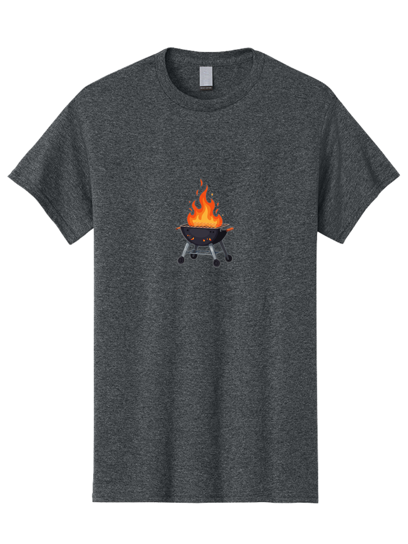 Flame-Grill Men'S Graphic Tee, 100% Cotton, Comfortable Casual Summer Wear, Machine Washable, Charcoal Grill, Grilling, Barbecue, Grill On Fire, Cooking Outdoors, Summer Fun, Grill Cooking, Barbecue Grill Bab908