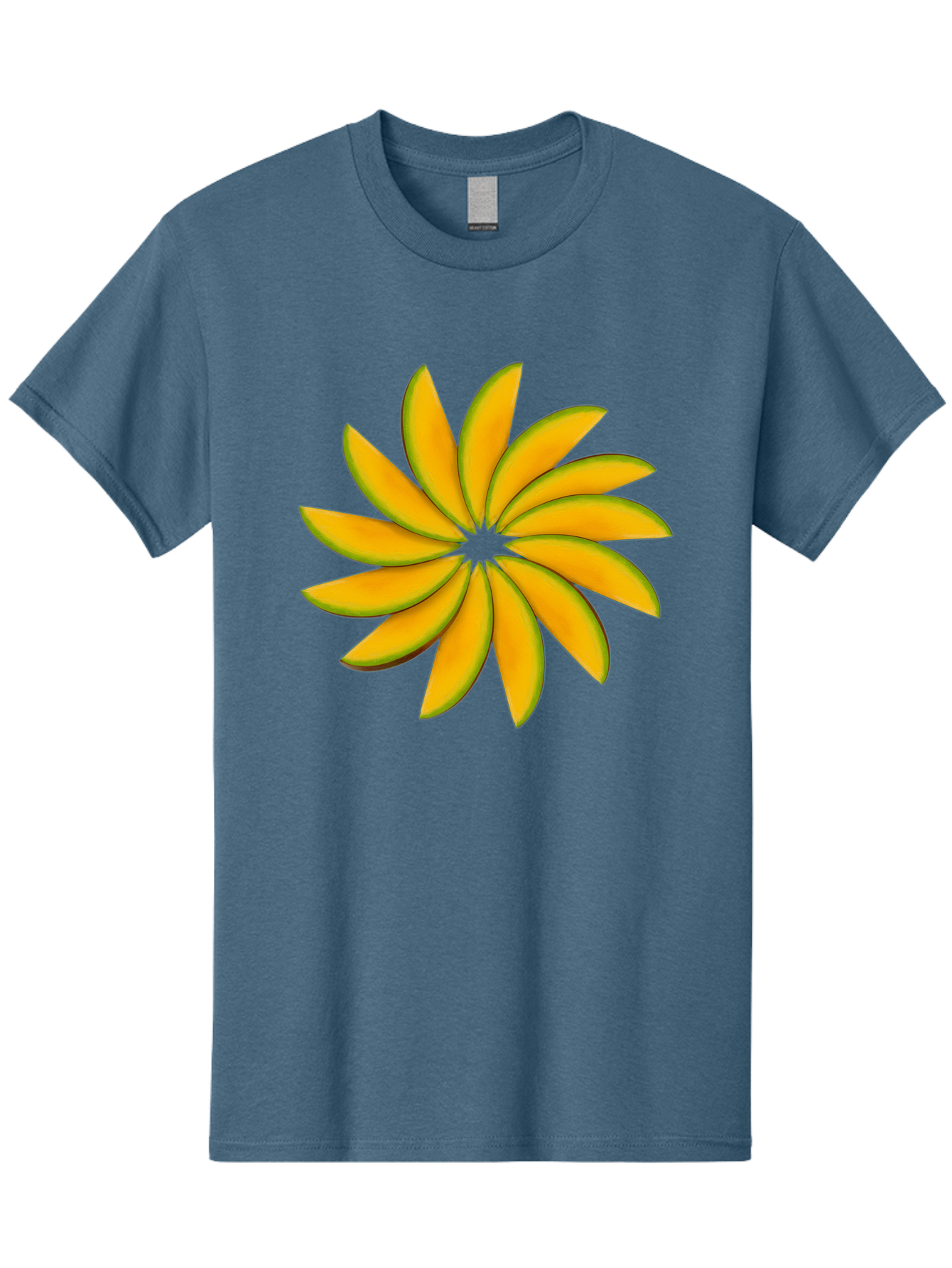 Flower Men'S Graphic Tee, 100% Cotton, Comfortable Casual Summer Wear, Machine Washable, Yellow Flower, Floral Design, Digital Art, Vibrant Petals, Graphic Illustration, Flower Graphic, Orange-Yellow Hues, Symmetrical Shape, Stylized Bloom Bab912