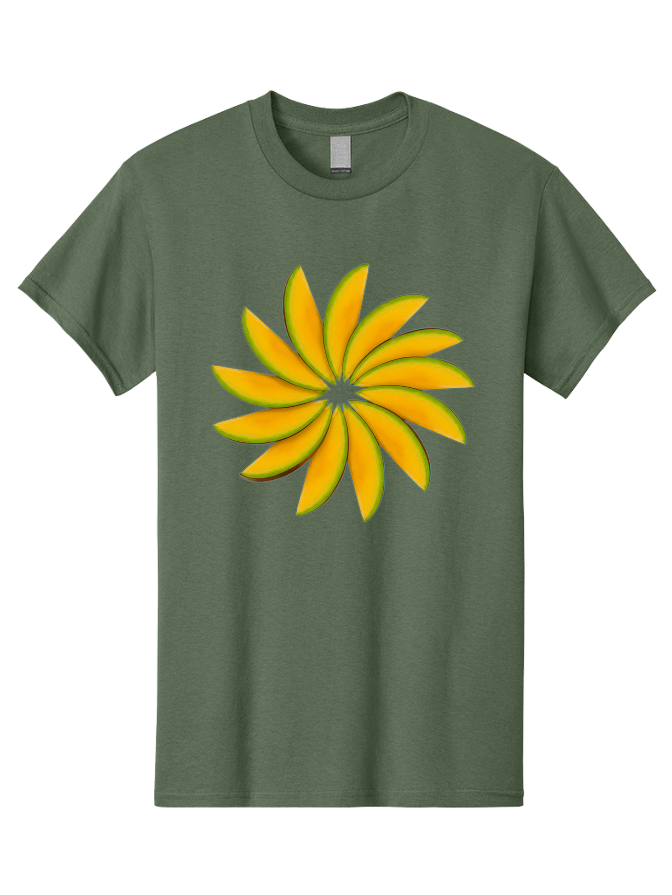 Flower Men'S Graphic Tee, 100% Cotton, Comfortable Casual Summer Wear, Machine Washable, Yellow Flower, Floral Design, Digital Art, Vibrant Petals, Graphic Illustration, Flower Graphic, Orange-Yellow Hues, Symmetrical Shape, Stylized Bloom Bab912