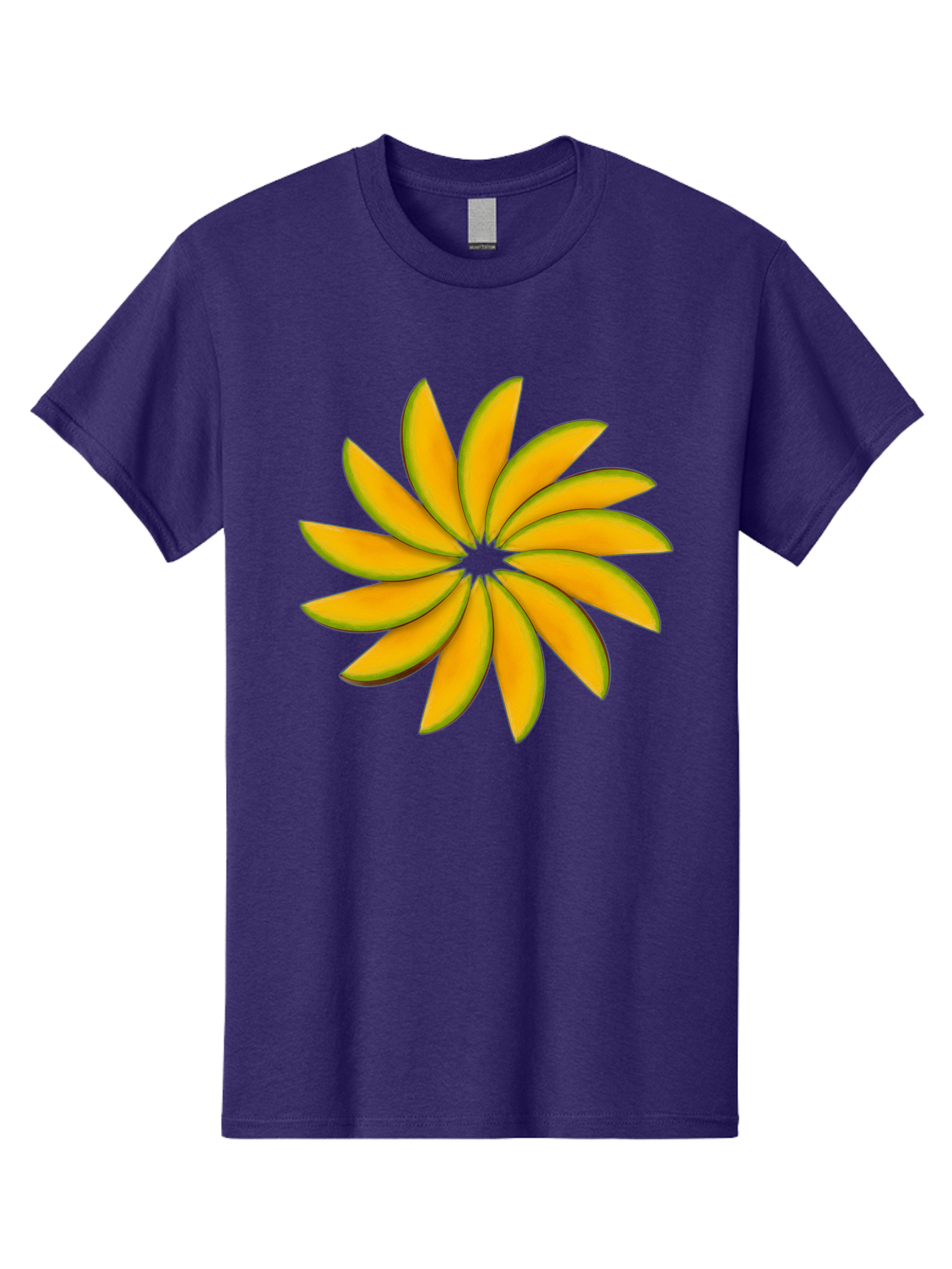 Flower Men'S Graphic Tee, 100% Cotton, Comfortable Casual Summer Wear, Machine Washable, Yellow Flower, Floral Design, Digital Art, Vibrant Petals, Graphic Illustration, Flower Graphic, Orange-Yellow Hues, Symmetrical Shape, Stylized Bloom Bab912