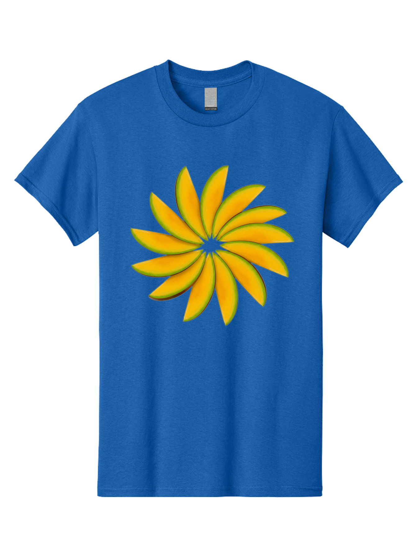 Flower Men'S Graphic Tee, 100% Cotton, Comfortable Casual Summer Wear, Machine Washable, Yellow Flower, Floral Design, Digital Art, Vibrant Petals, Graphic Illustration, Flower Graphic, Orange-Yellow Hues, Symmetrical Shape, Stylized Bloom Bab912