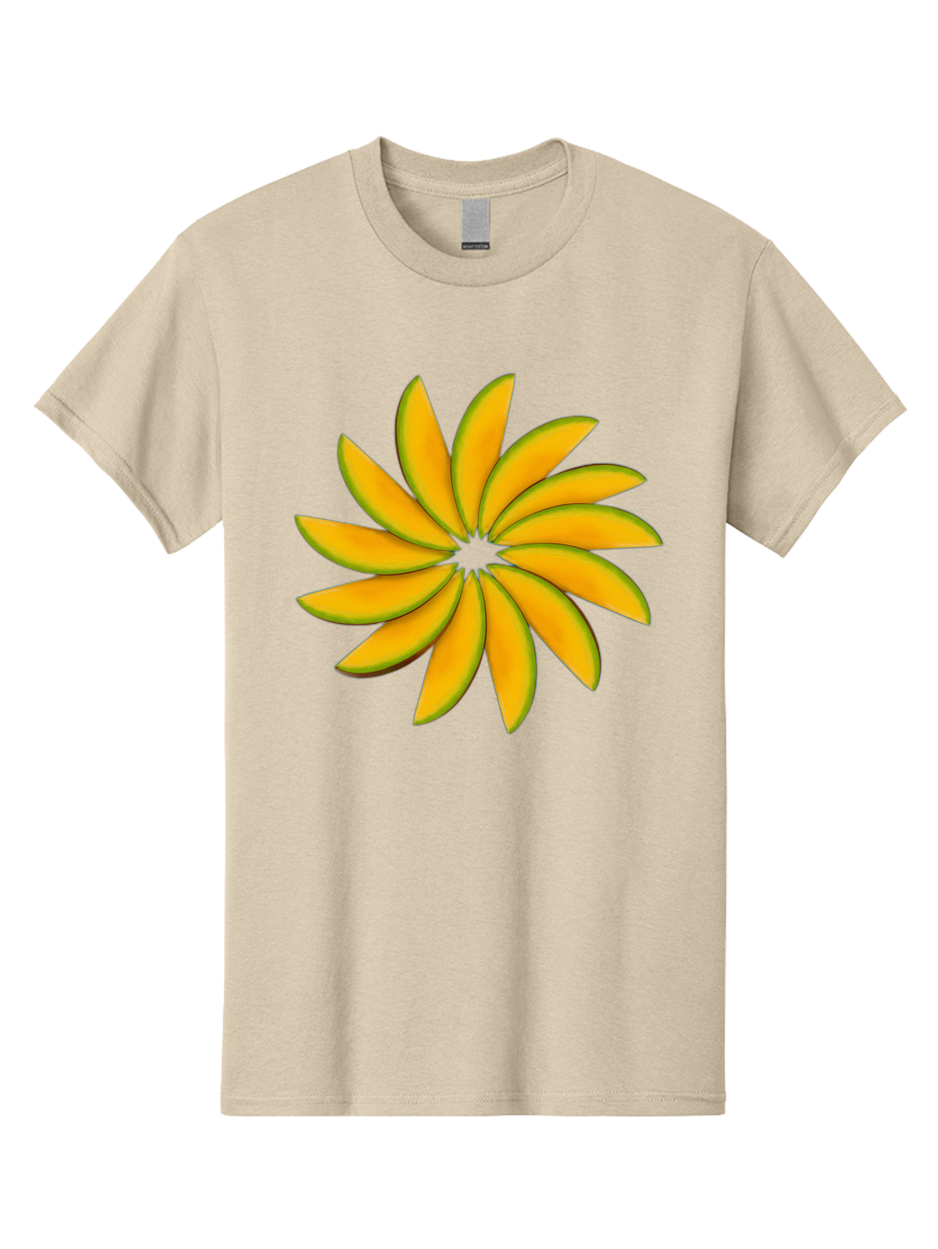 Flower Men'S Graphic Tee, 100% Cotton, Comfortable Casual Summer Wear, Machine Washable, Yellow Flower, Floral Design, Digital Art, Vibrant Petals, Graphic Illustration, Flower Graphic, Orange-Yellow Hues, Symmetrical Shape, Stylized Bloom Bab912