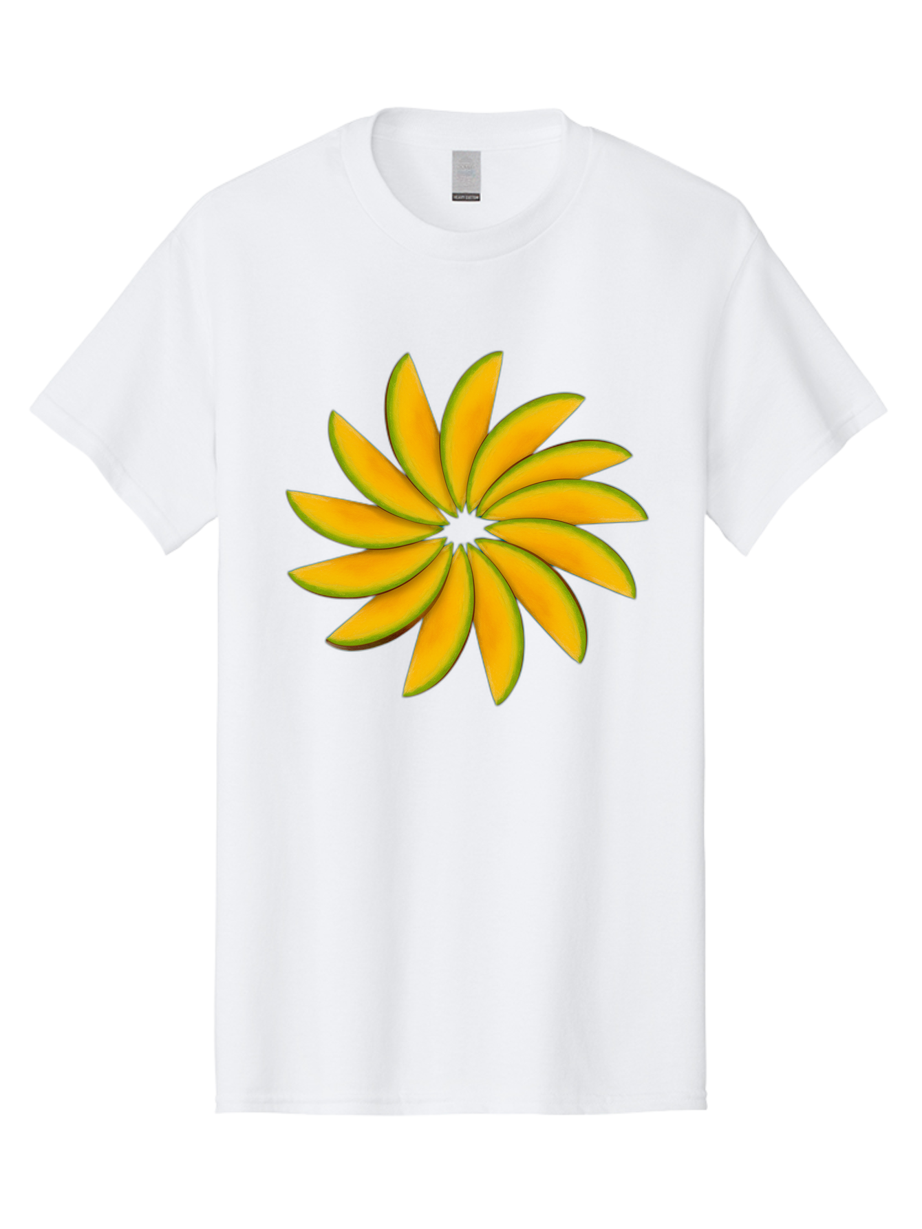 Flower Men'S Graphic Tee, 100% Cotton, Comfortable Casual Summer Wear, Machine Washable, Yellow Flower, Floral Design, Digital Art, Vibrant Petals, Graphic Illustration, Flower Graphic, Orange-Yellow Hues, Symmetrical Shape, Stylized Bloom Bab912