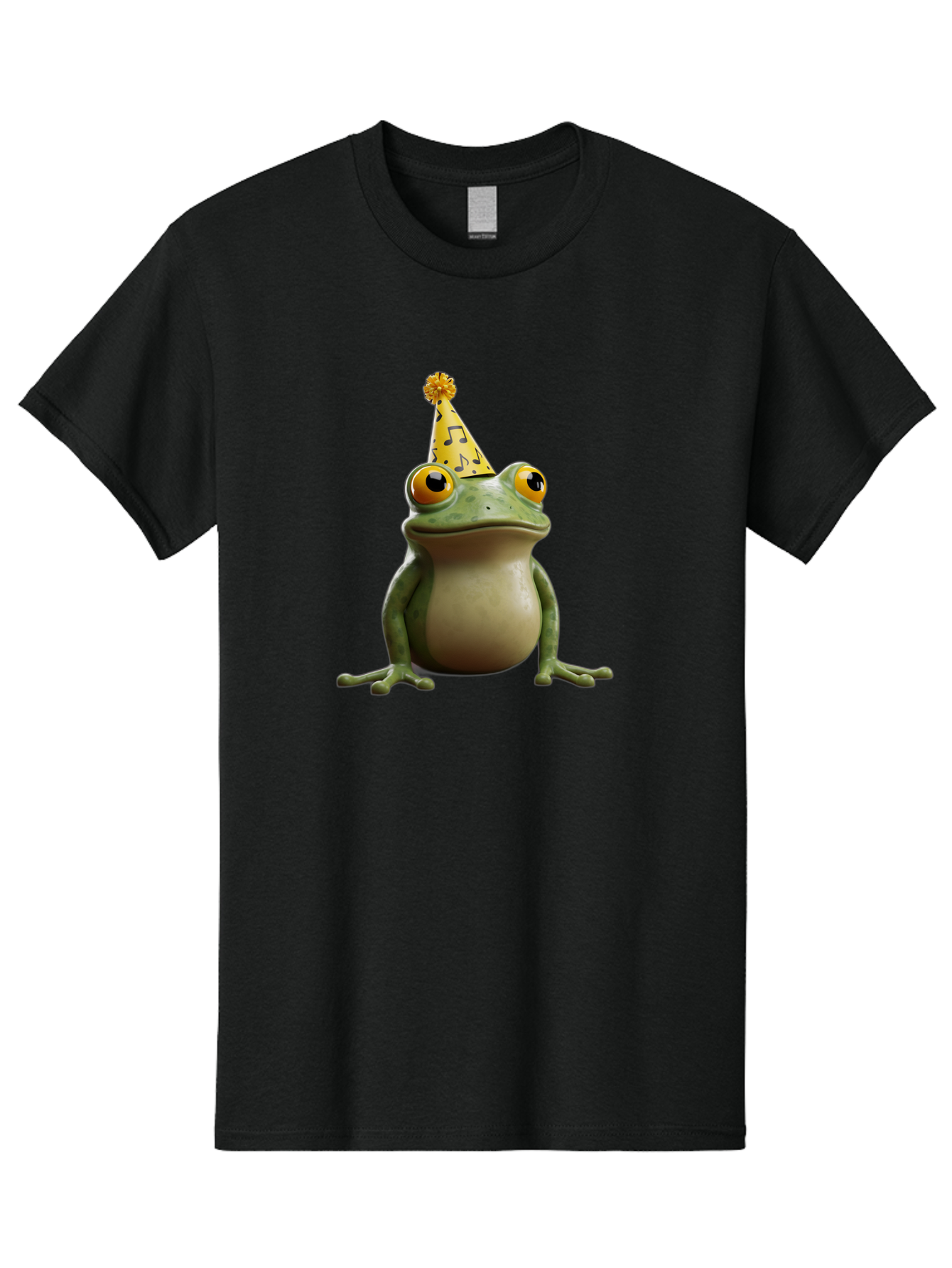 Frog-In-Party-Hat-3 Men'S Graphic Tee, 100% Cotton, Comfortable Casual Summer Wear, Machine Washable, Cartoon Frog, Party Hat, Celebration, Funny Animal, Comical Expression, Quirky Character, Playful Vibe, Silly Graphics Bab923
