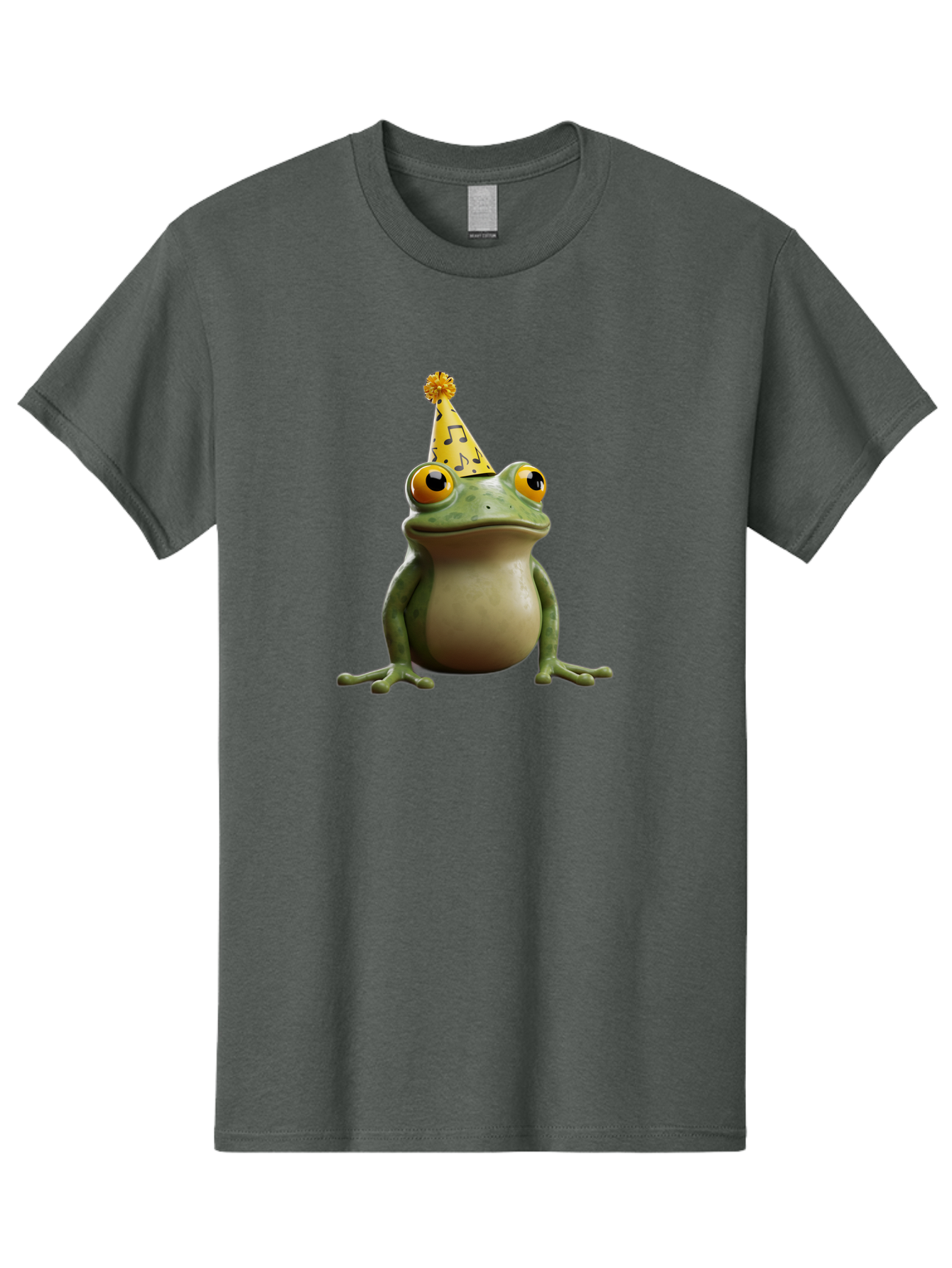 Frog-In-Party-Hat-3 Men'S Graphic Tee, 100% Cotton, Comfortable Casual Summer Wear, Machine Washable, Cartoon Frog, Party Hat, Celebration, Funny Animal, Comical Expression, Quirky Character, Playful Vibe, Silly Graphics Bab923