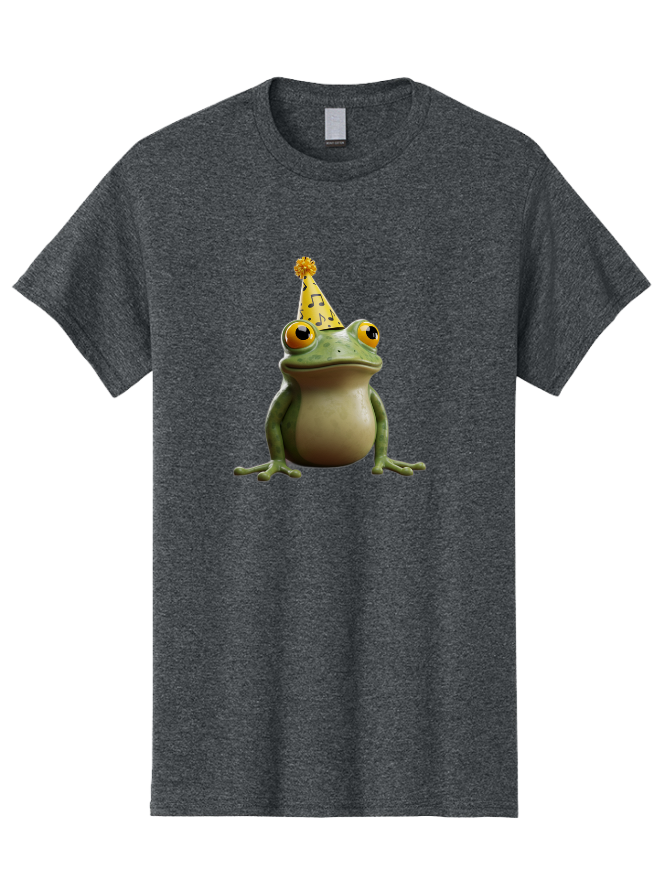 Frog-In-Party-Hat-3 Men'S Graphic Tee, 100% Cotton, Comfortable Casual Summer Wear, Machine Washable, Cartoon Frog, Party Hat, Celebration, Funny Animal, Comical Expression, Quirky Character, Playful Vibe, Silly Graphics Bab923