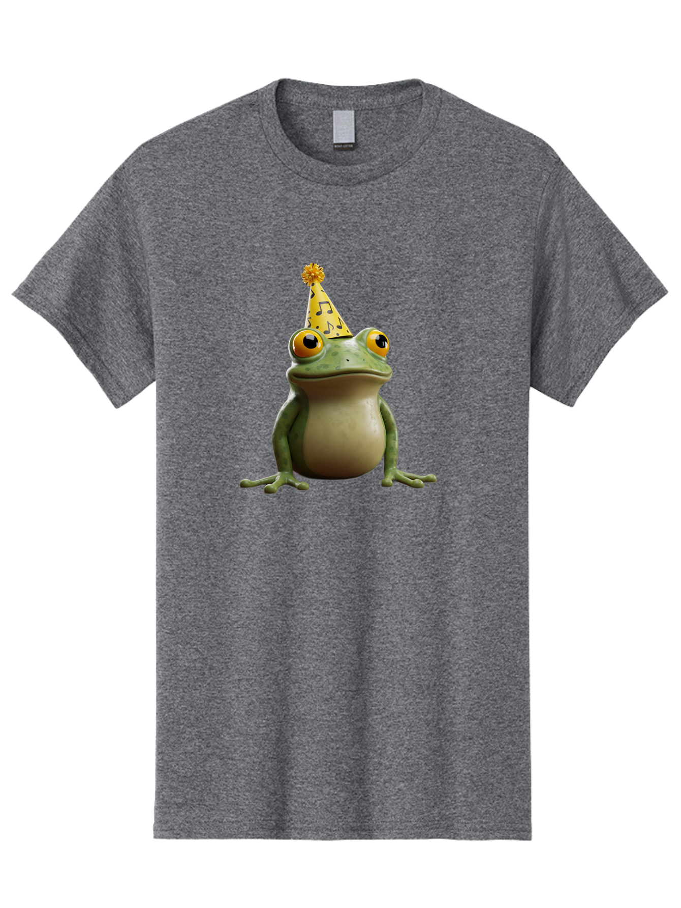 Frog-In-Party-Hat-3 Men'S Graphic Tee, 100% Cotton, Comfortable Casual Summer Wear, Machine Washable, Cartoon Frog, Party Hat, Celebration, Funny Animal, Comical Expression, Quirky Character, Playful Vibe, Silly Graphics Bab923