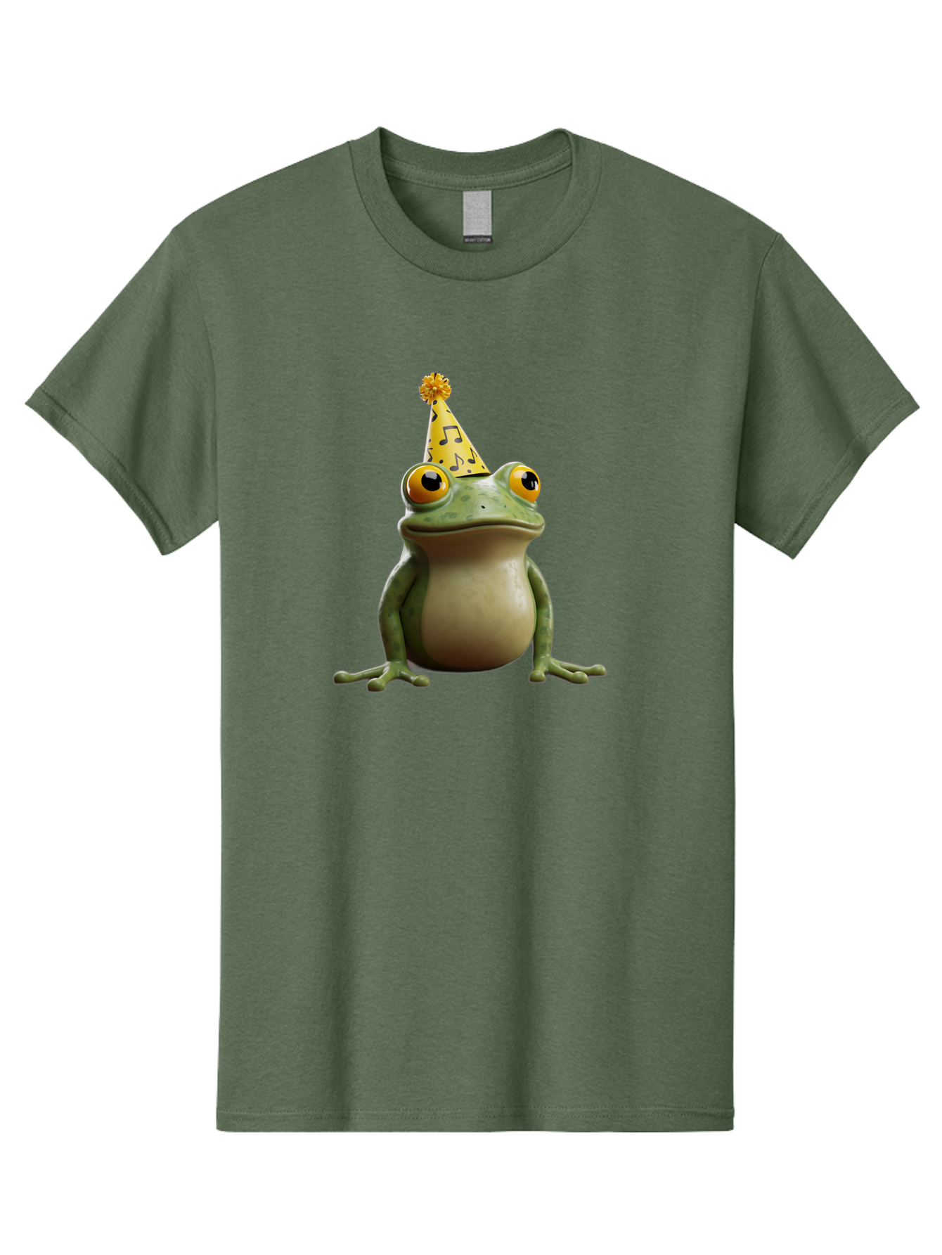 Frog-In-Party-Hat-3 Men'S Graphic Tee, 100% Cotton, Comfortable Casual Summer Wear, Machine Washable, Cartoon Frog, Party Hat, Celebration, Funny Animal, Comical Expression, Quirky Character, Playful Vibe, Silly Graphics Bab923