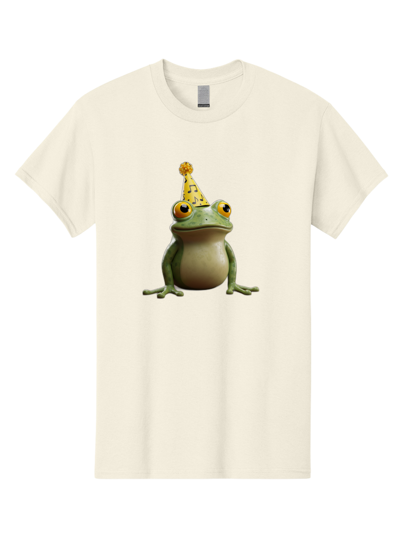 Frog-In-Party-Hat-3 Men'S Graphic Tee, 100% Cotton, Comfortable Casual Summer Wear, Machine Washable, Cartoon Frog, Party Hat, Celebration, Funny Animal, Comical Expression, Quirky Character, Playful Vibe, Silly Graphics Bab923