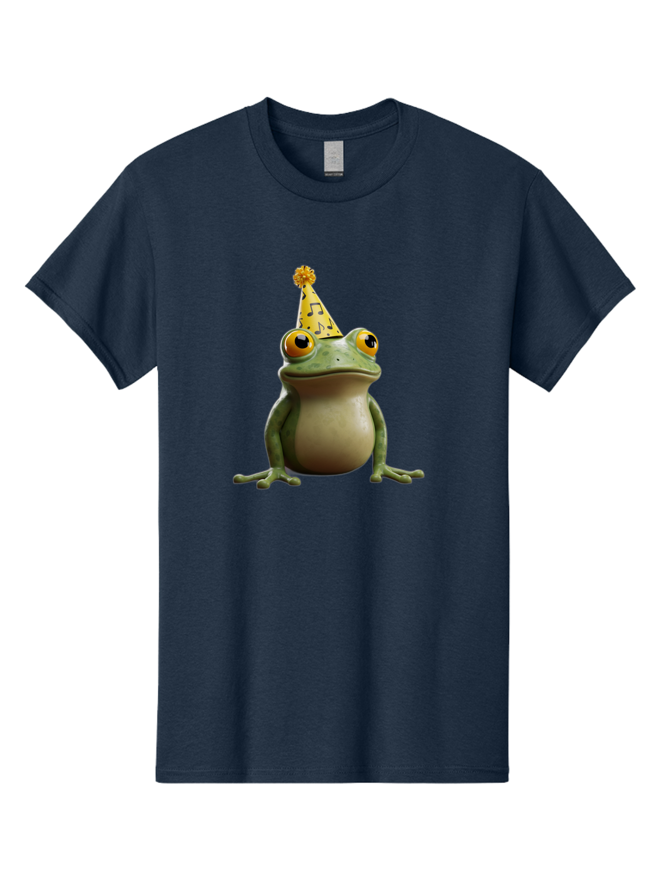Frog-In-Party-Hat-3 Men'S Graphic Tee, 100% Cotton, Comfortable Casual Summer Wear, Machine Washable, Cartoon Frog, Party Hat, Celebration, Funny Animal, Comical Expression, Quirky Character, Playful Vibe, Silly Graphics Bab923