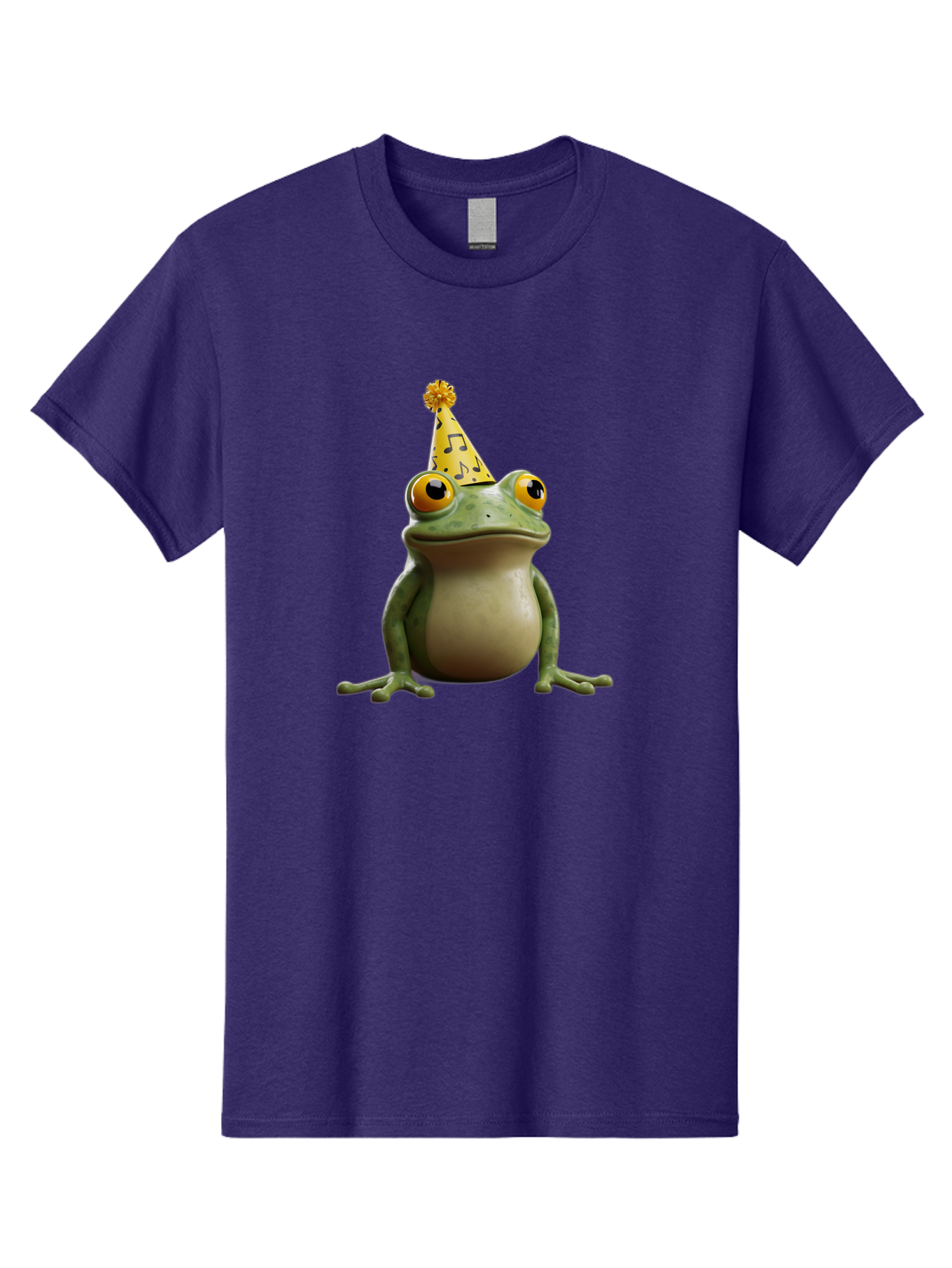 Frog-In-Party-Hat-3 Men'S Graphic Tee, 100% Cotton, Comfortable Casual Summer Wear, Machine Washable, Cartoon Frog, Party Hat, Celebration, Funny Animal, Comical Expression, Quirky Character, Playful Vibe, Silly Graphics Bab923