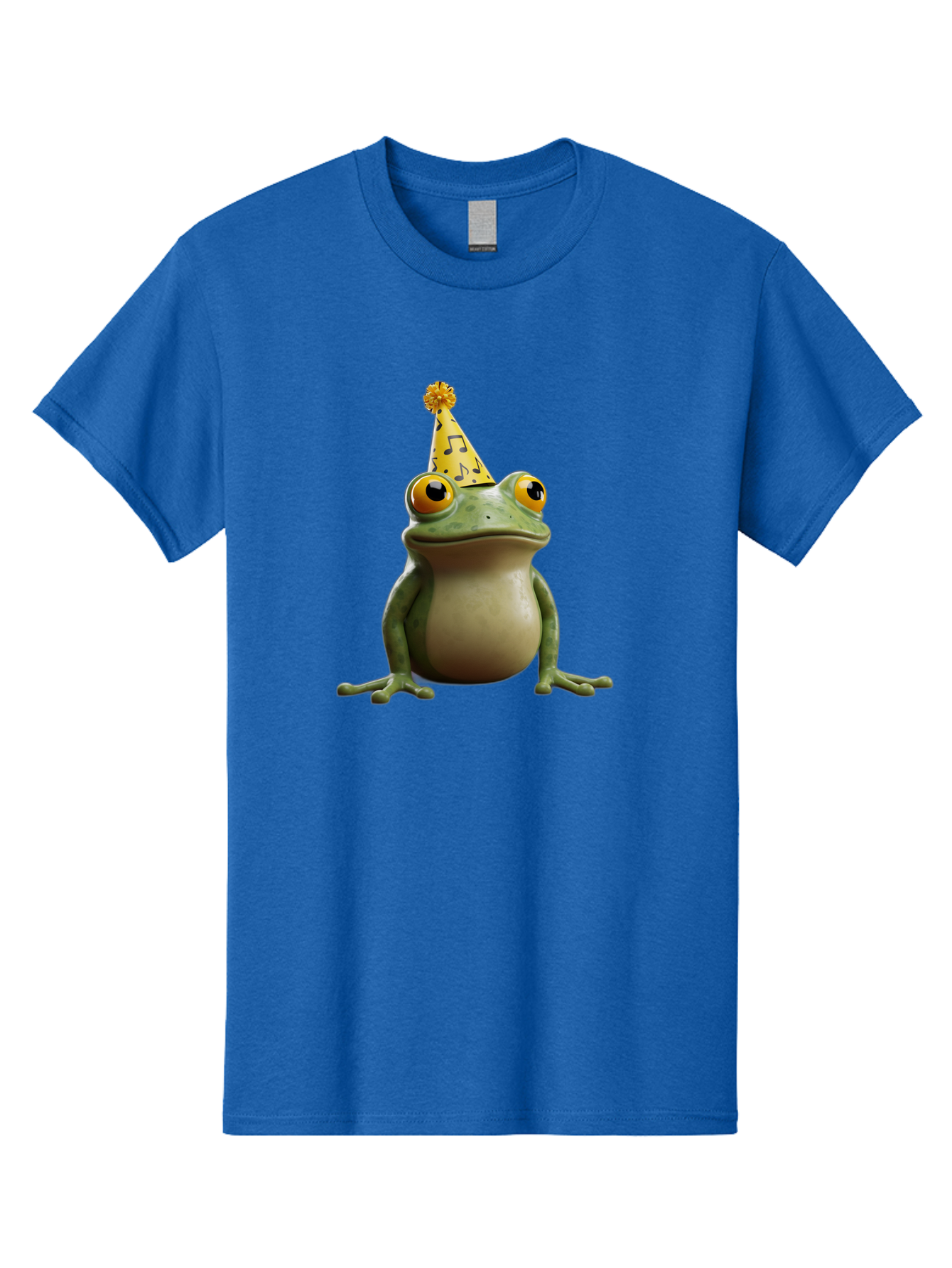 Frog-In-Party-Hat-3 Men'S Graphic Tee, 100% Cotton, Comfortable Casual Summer Wear, Machine Washable, Cartoon Frog, Party Hat, Celebration, Funny Animal, Comical Expression, Quirky Character, Playful Vibe, Silly Graphics Bab923