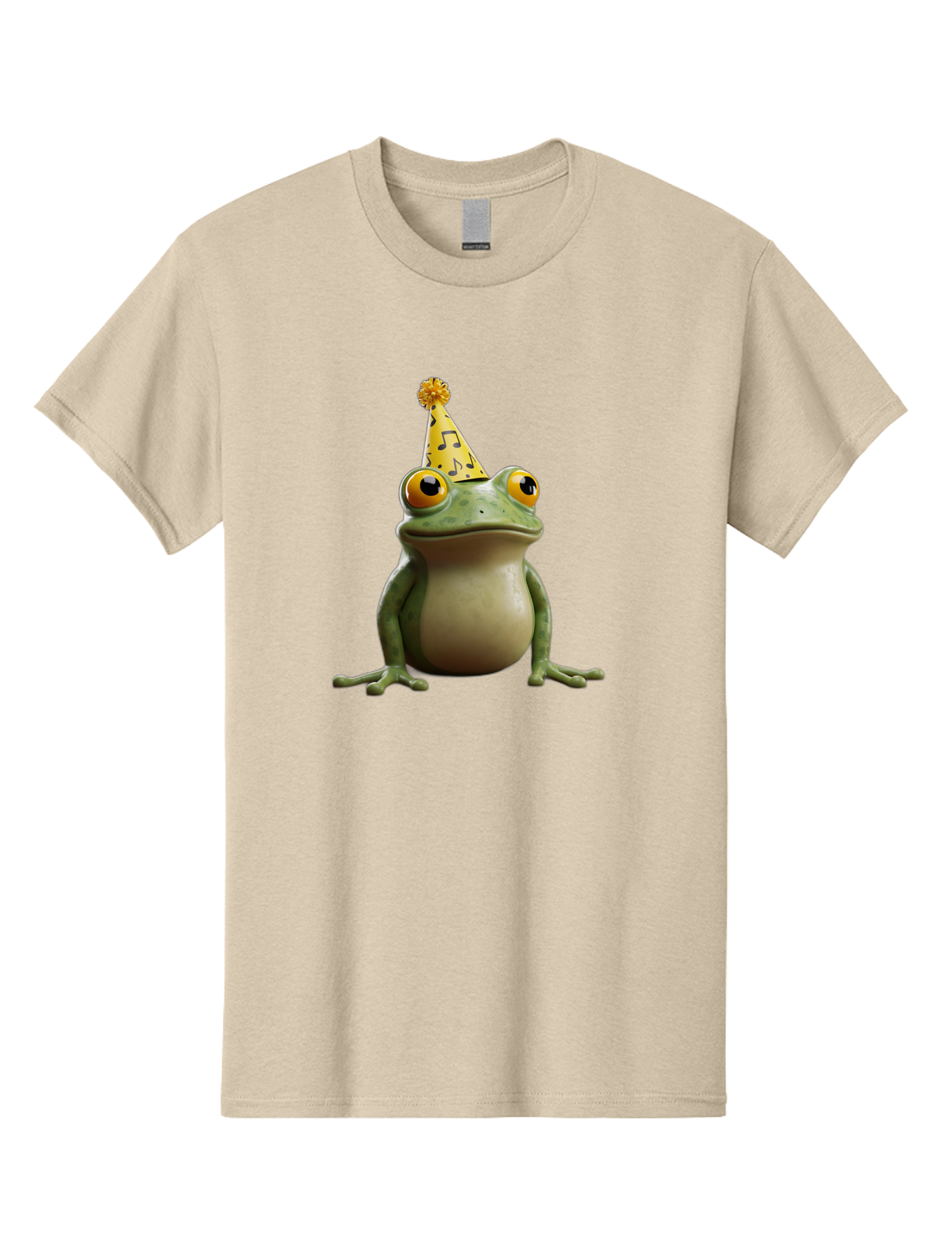 Frog-In-Party-Hat-3 Men'S Graphic Tee, 100% Cotton, Comfortable Casual Summer Wear, Machine Washable, Cartoon Frog, Party Hat, Celebration, Funny Animal, Comical Expression, Quirky Character, Playful Vibe, Silly Graphics Bab923