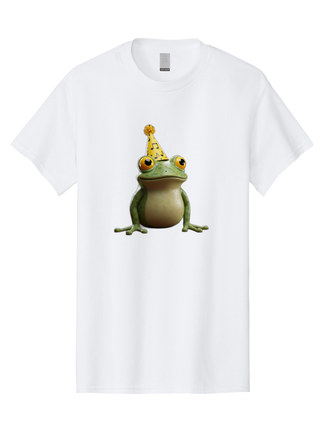 Frog-In-Party-Hat-3 Men'S Graphic Tee, 100% Cotton, Comfortable Casual Summer Wear, Machine Washable, Cartoon Frog, Party Hat, Celebration, Funny Animal, Comical Expression, Quirky Character, Playful Vibe, Silly Graphics Bab923