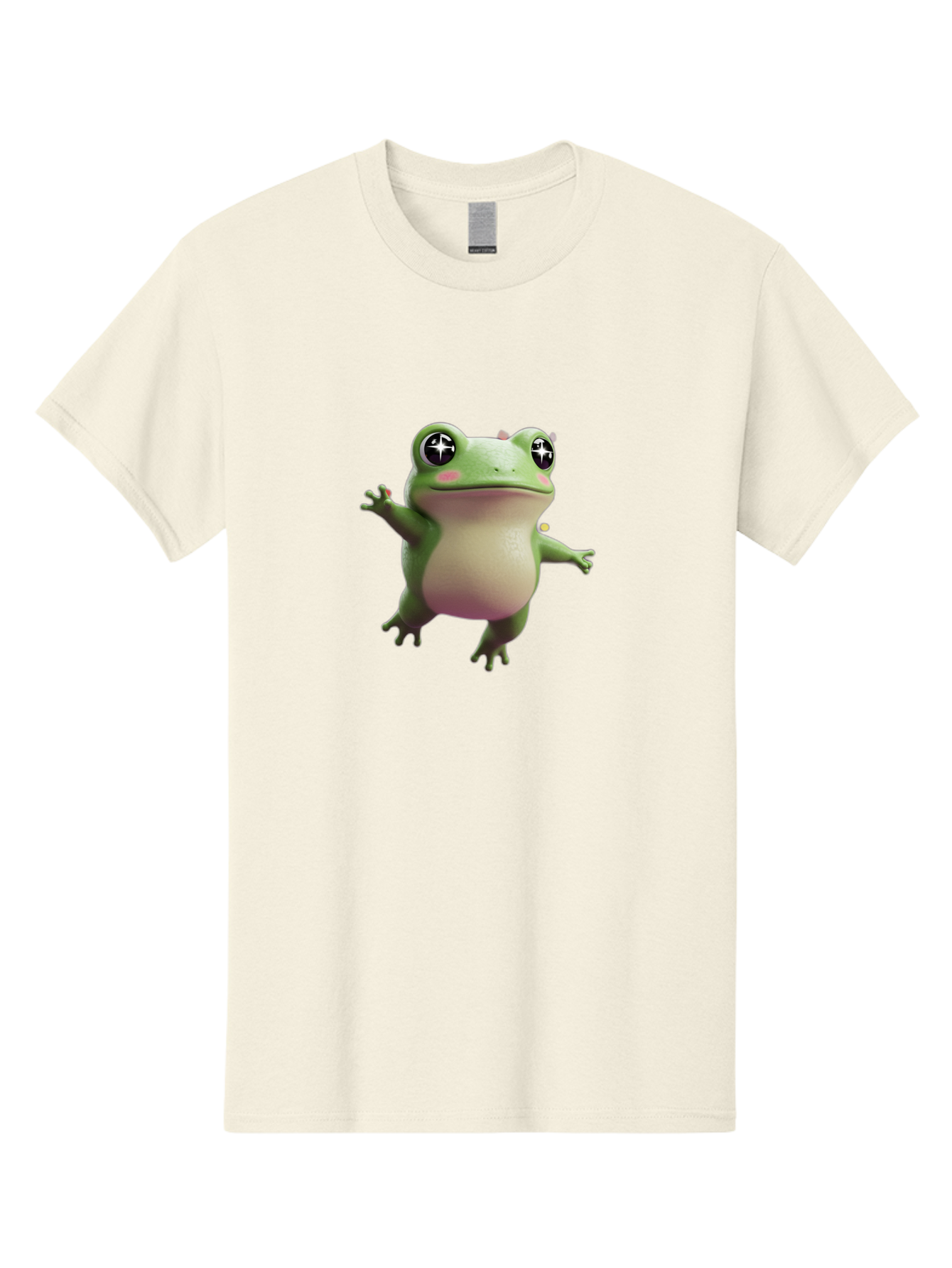Frog-Meme Men'S Graphic Tee, 100% Cotton, Comfortable Casual Summer Wear, Machine Washable, Cartoon Frog, Green Amphibian, Funny Animal, Big Eyes, Playful Creature, Whimsical Character, Illustration Art, Cute Design, Humorous Graphic Bab925