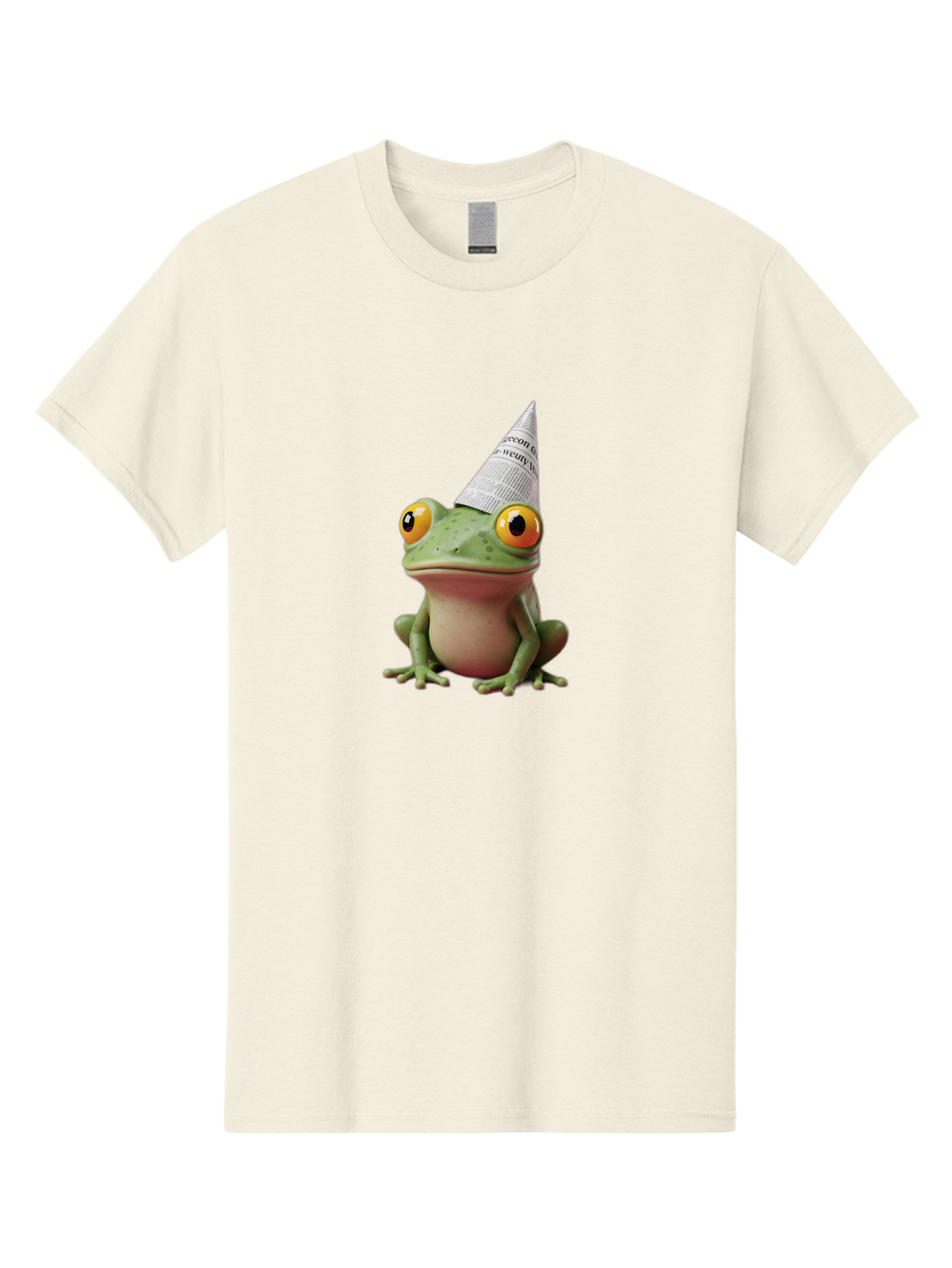 Frog-With-Party-Hat-1 Men'S Graphic Tee, 100% Cotton, Comfortable Casual Summer Wear, Machine Washable, Funny Frog, Party Hat, Festive Atmosphere, Cute Animal, Playful Vibe, Quirky Illustration, Humorous Character, Cartoon Style Bab929