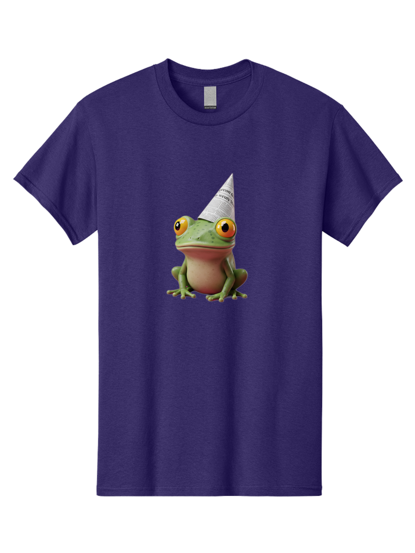 Frog-With-Party-Hat-1 Men'S Graphic Tee, 100% Cotton, Comfortable Casual Summer Wear, Machine Washable, Funny Frog, Party Hat, Festive Atmosphere, Cute Animal, Playful Vibe, Quirky Illustration, Humorous Character, Cartoon Style Bab929