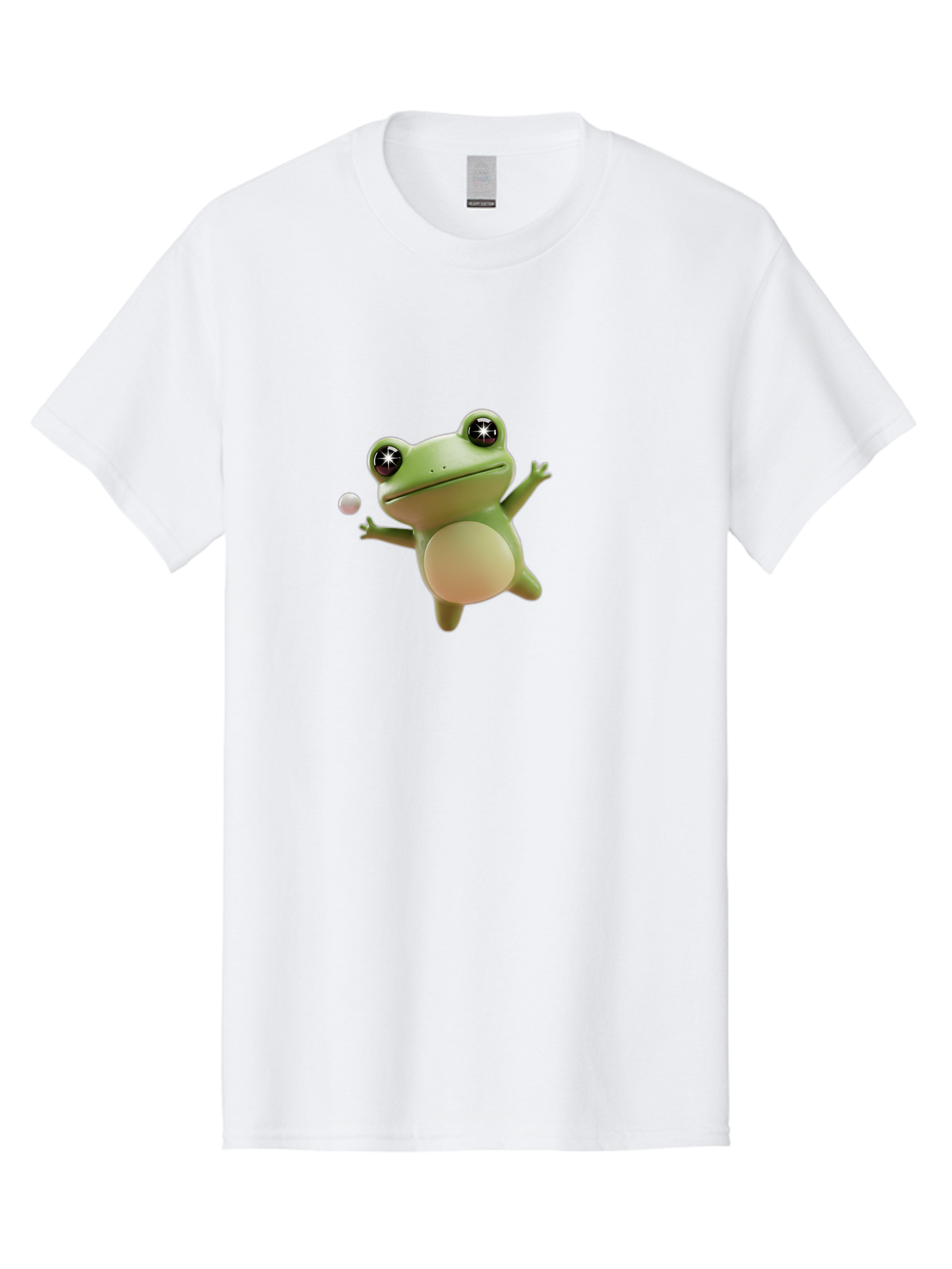 Frog Men'S Graphic Tee, 100% Cotton, Comfortable Casual Summer Wear, Machine Washable, Cartoon Frog, Playing With A Ball, Playful Frog, 3D Character, Animated Character, Funny Animal, Amusing Illustration, Frolicking Frog, Whimsical Creature Bab934