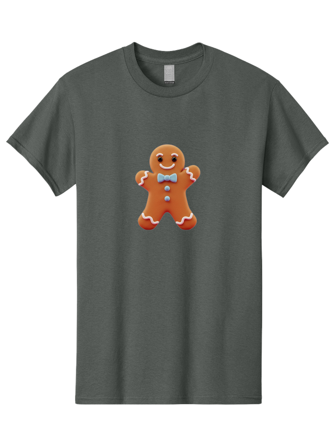 Gingerbread-Man-10 Men'S Graphic Tee, 100% Cotton, Comfortable Casual Summer Wear, Machine Washable, Gingerbread Man, Cookie Decoration, Festive Treat, Holiday Baking, Sweet Delight, Charming Character, Icing Details, Cute Expression, Bab942