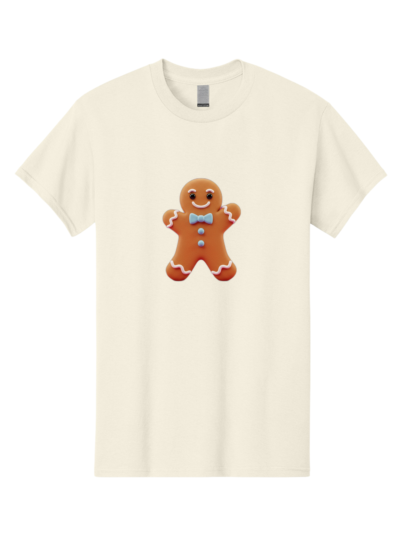 Gingerbread-Man-10 Men'S Graphic Tee, 100% Cotton, Comfortable Casual Summer Wear, Machine Washable, Gingerbread Man, Cookie Decoration, Festive Treat, Holiday Baking, Sweet Delight, Charming Character, Icing Details, Cute Expression, Bab942