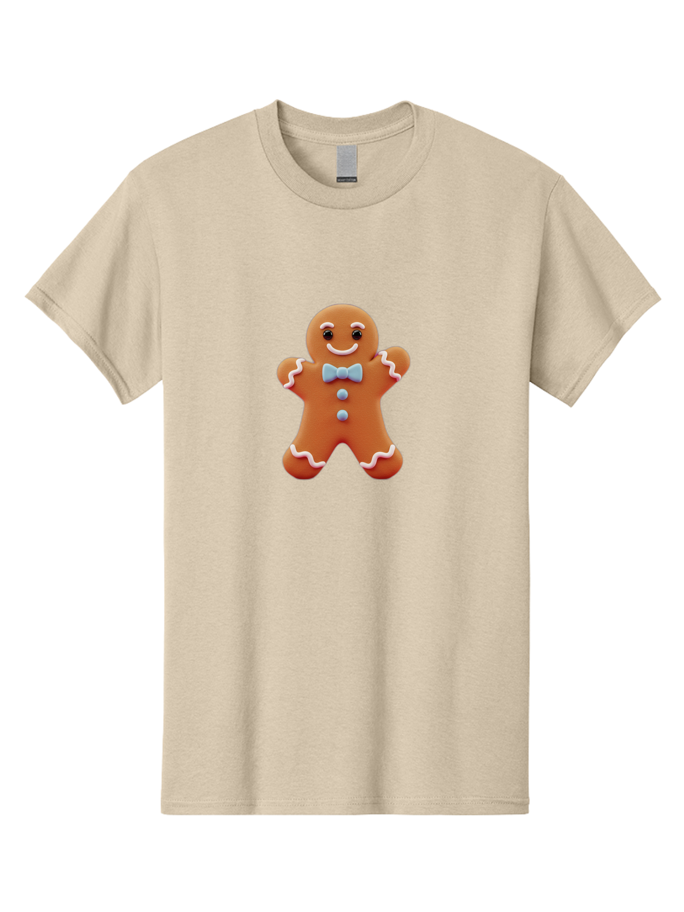 Gingerbread-Man-10 Men'S Graphic Tee, 100% Cotton, Comfortable Casual Summer Wear, Machine Washable, Gingerbread Man, Cookie Decoration, Festive Treat, Holiday Baking, Sweet Delight, Charming Character, Icing Details, Cute Expression, Bab942