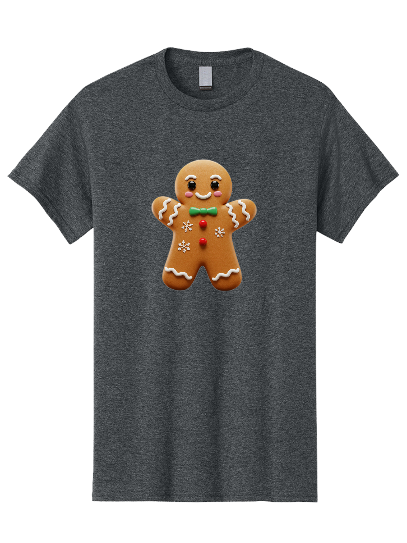 Gingerbread-Man-11 Men'S Graphic Tee, 100% Cotton, Comfortable Casual Summer Wear, Machine Washable, Gingerbread Man, Cartoon Character, Festive Treats, Holiday Cookies, Christmas Dessert, Baked Goods, Icing Decorations, Candy Buttons, Bab943