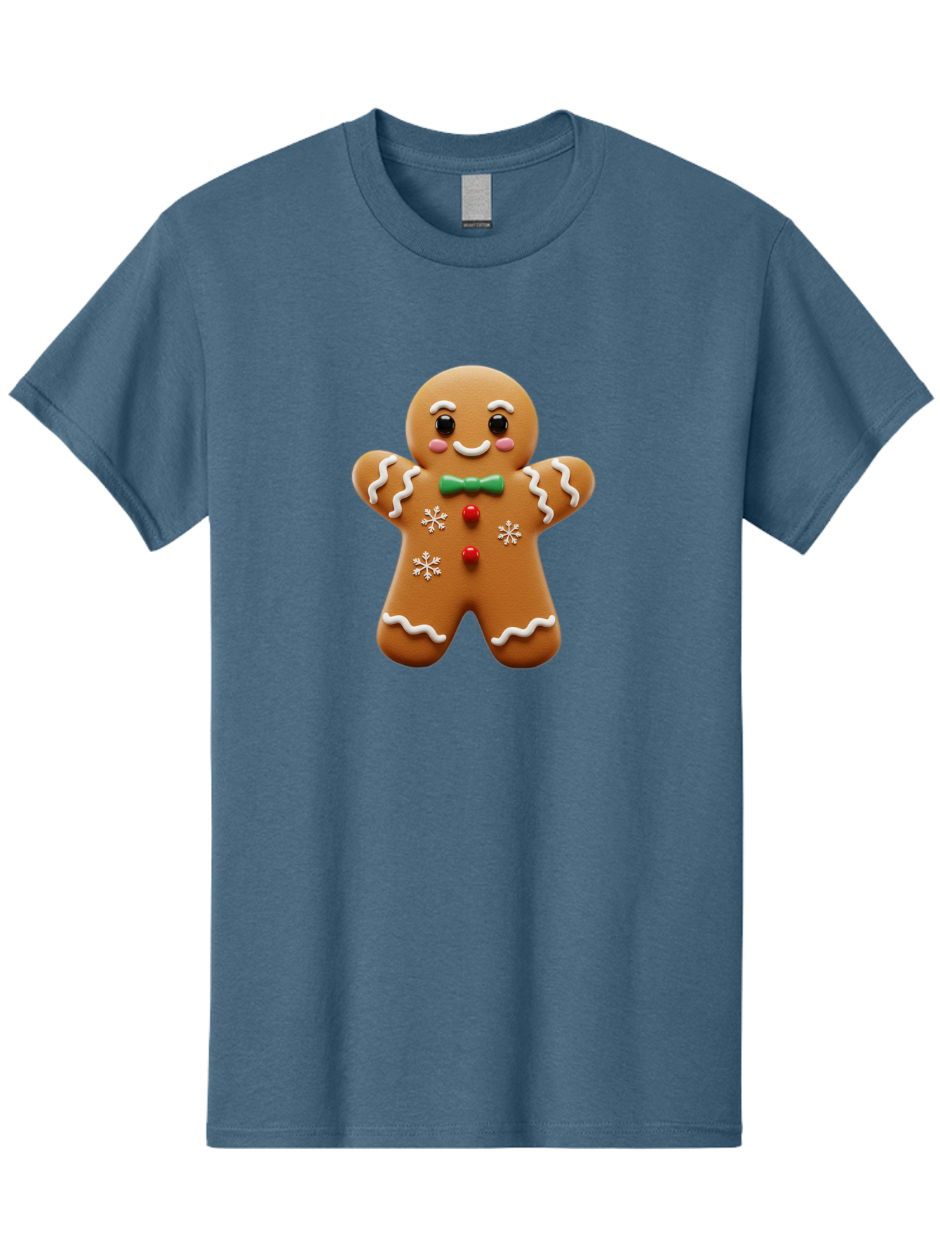 Gingerbread-Man-11 Men'S Graphic Tee, 100% Cotton, Comfortable Casual Summer Wear, Machine Washable, Gingerbread Man, Cartoon Character, Festive Treats, Holiday Cookies, Christmas Dessert, Baked Goods, Icing Decorations, Candy Buttons, Bab943