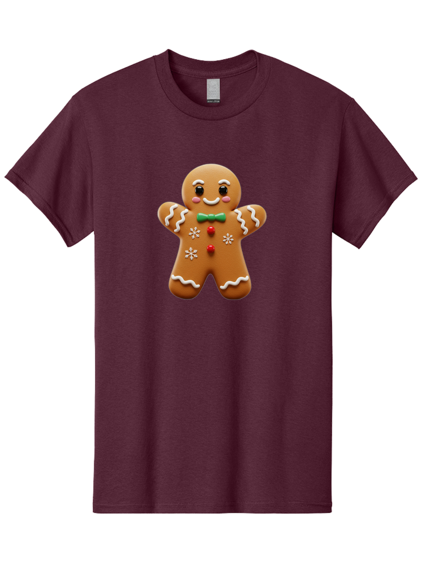 Gingerbread-Man-11 Men'S Graphic Tee, 100% Cotton, Comfortable Casual Summer Wear, Machine Washable, Gingerbread Man, Cartoon Character, Festive Treats, Holiday Cookies, Christmas Dessert, Baked Goods, Icing Decorations, Candy Buttons, Bab943