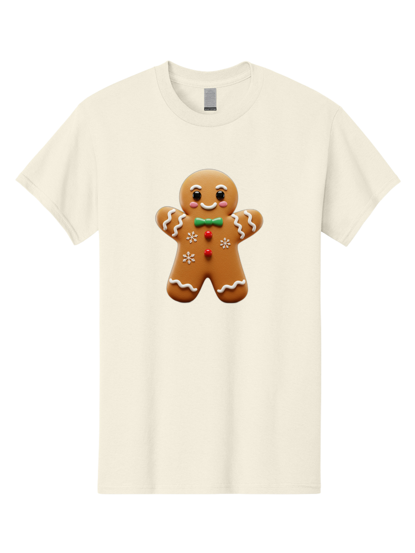 Gingerbread-Man-11 Men'S Graphic Tee, 100% Cotton, Comfortable Casual Summer Wear, Machine Washable, Gingerbread Man, Cartoon Character, Festive Treats, Holiday Cookies, Christmas Dessert, Baked Goods, Icing Decorations, Candy Buttons, Bab943
