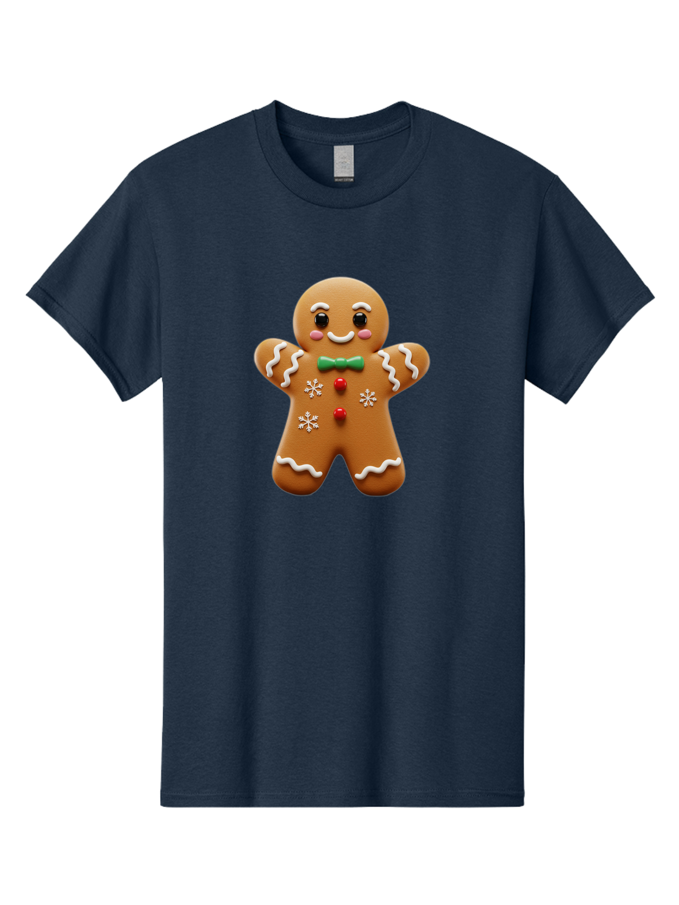 Gingerbread-Man-11 Men'S Graphic Tee, 100% Cotton, Comfortable Casual Summer Wear, Machine Washable, Gingerbread Man, Cartoon Character, Festive Treats, Holiday Cookies, Christmas Dessert, Baked Goods, Icing Decorations, Candy Buttons, Bab943