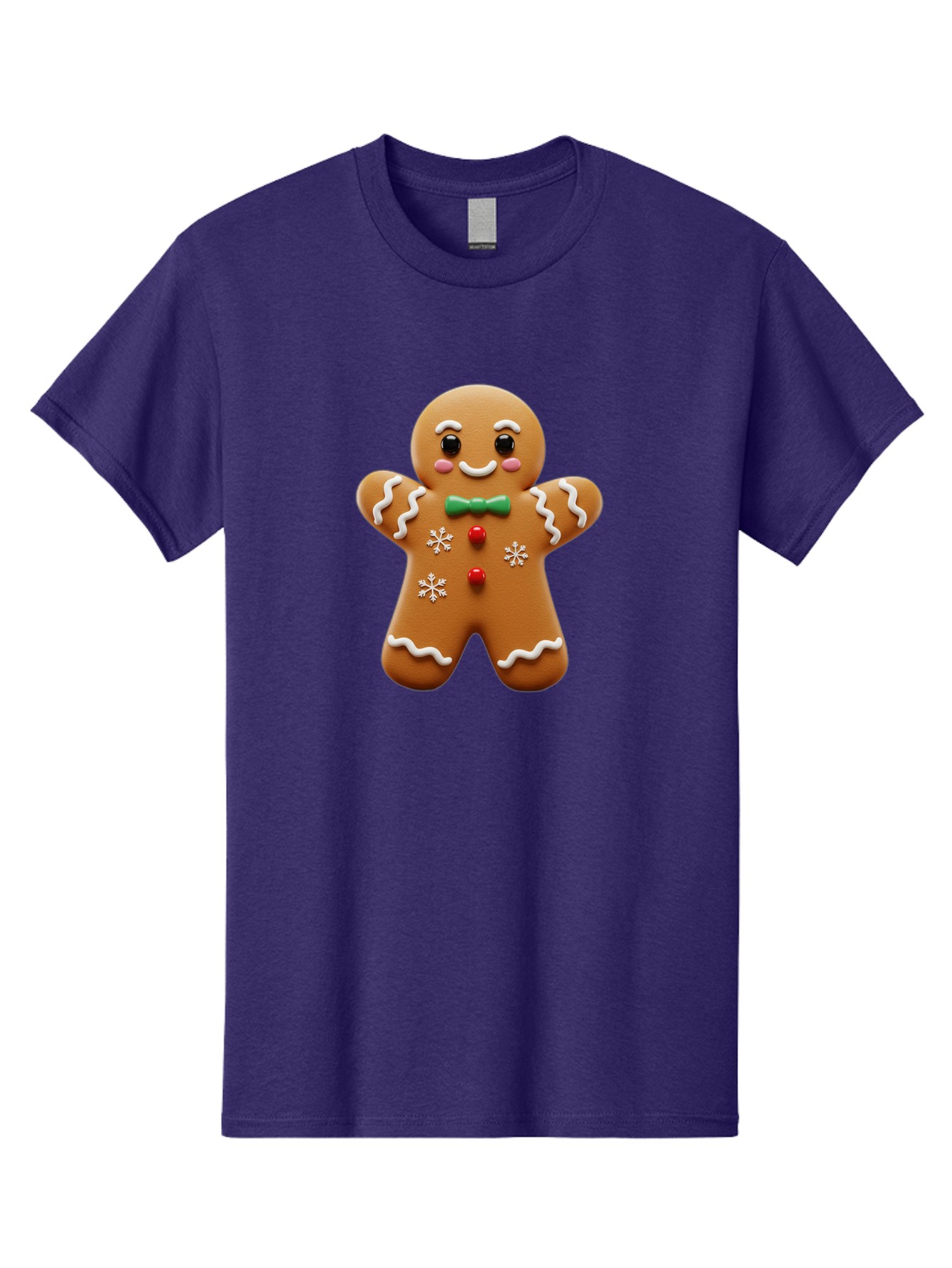 Gingerbread-Man-11 Men'S Graphic Tee, 100% Cotton, Comfortable Casual Summer Wear, Machine Washable, Gingerbread Man, Cartoon Character, Festive Treats, Holiday Cookies, Christmas Dessert, Baked Goods, Icing Decorations, Candy Buttons, Bab943