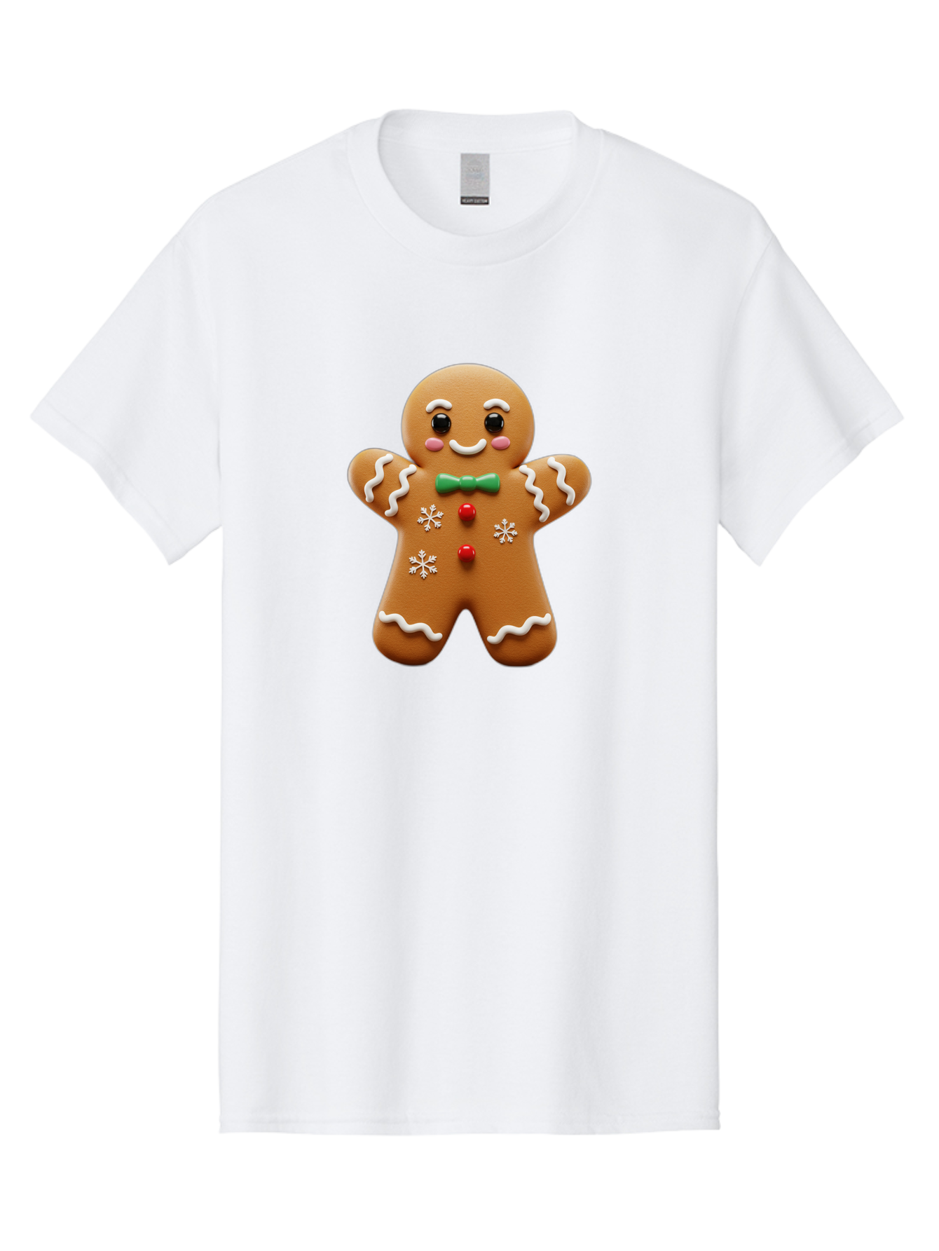 Gingerbread-Man-11 Men'S Graphic Tee, 100% Cotton, Comfortable Casual Summer Wear, Machine Washable, Gingerbread Man, Cartoon Character, Festive Treats, Holiday Cookies, Christmas Dessert, Baked Goods, Icing Decorations, Candy Buttons, Bab943