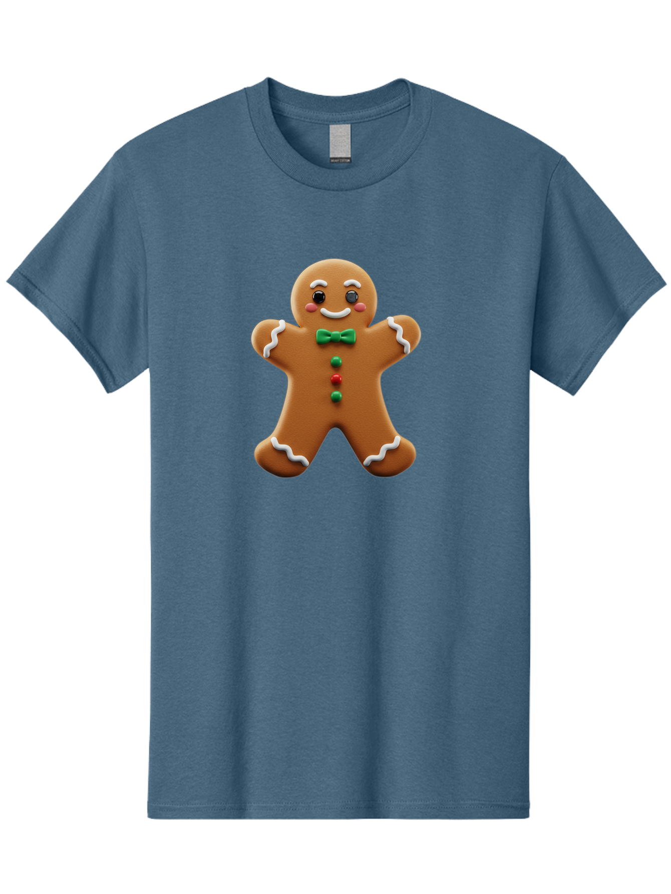 Gingerbread-Man-3 Men'S Graphic Tee, 100% Cotton, Comfortable Casual Summer Wear, Machine Washable, Gingerbread Man, Festive Treat, Christmas Cookie, Holiday Baking, Sugar Decoration, Icing Details, Animated Character, Cartoon Style, Bab951