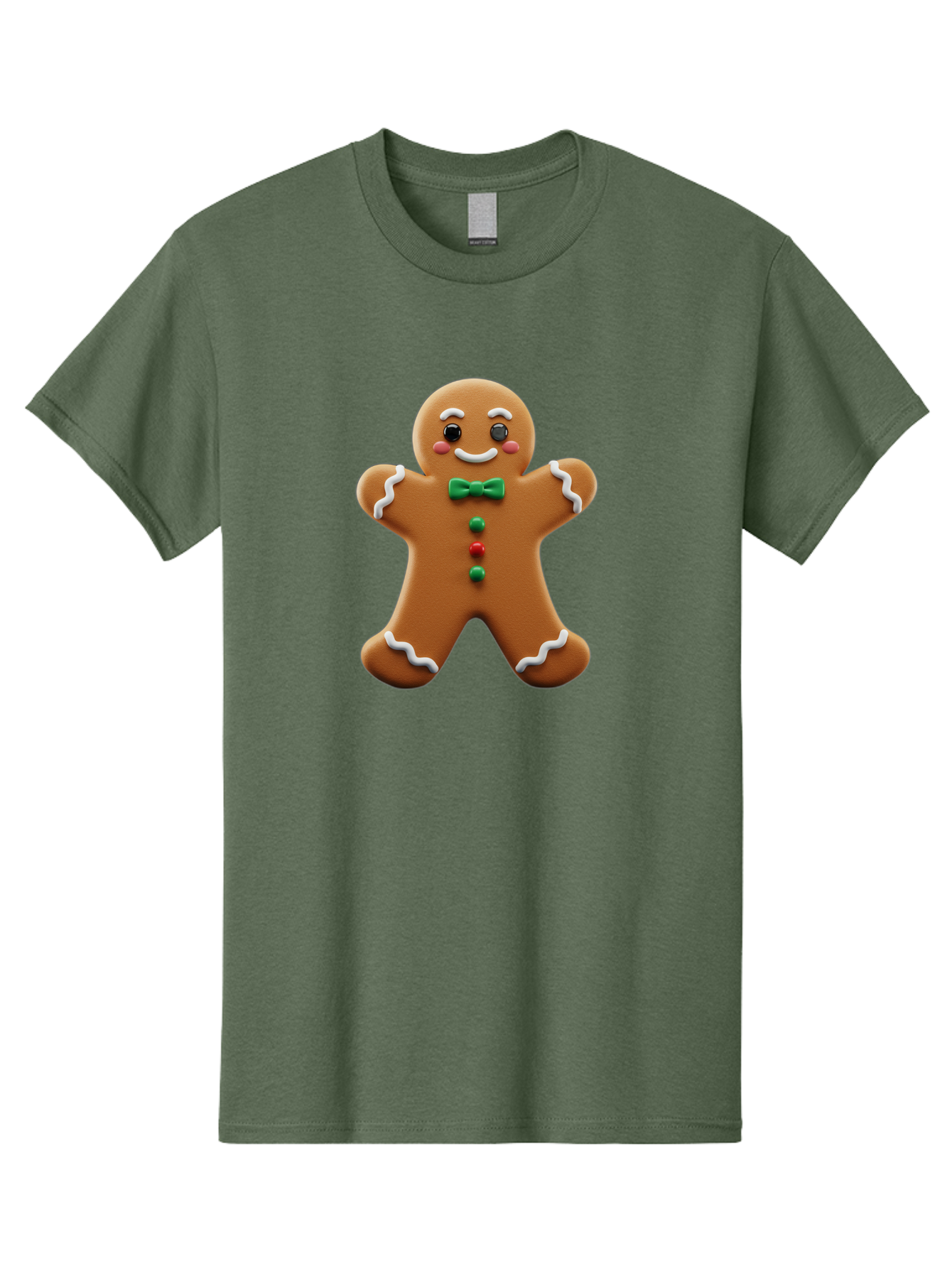 Gingerbread-Man-3 Men'S Graphic Tee, 100% Cotton, Comfortable Casual Summer Wear, Machine Washable, Gingerbread Man, Festive Treat, Christmas Cookie, Holiday Baking, Sugar Decoration, Icing Details, Animated Character, Cartoon Style, Bab951