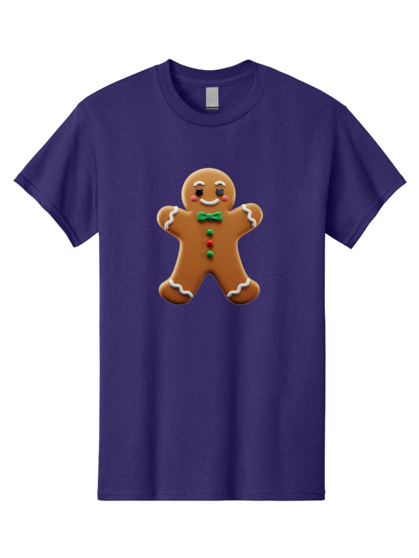 Gingerbread-Man-3 Men'S Graphic Tee, 100% Cotton, Comfortable Casual Summer Wear, Machine Washable, Gingerbread Man, Festive Treat, Christmas Cookie, Holiday Baking, Sugar Decoration, Icing Details, Animated Character, Cartoon Style, Bab951