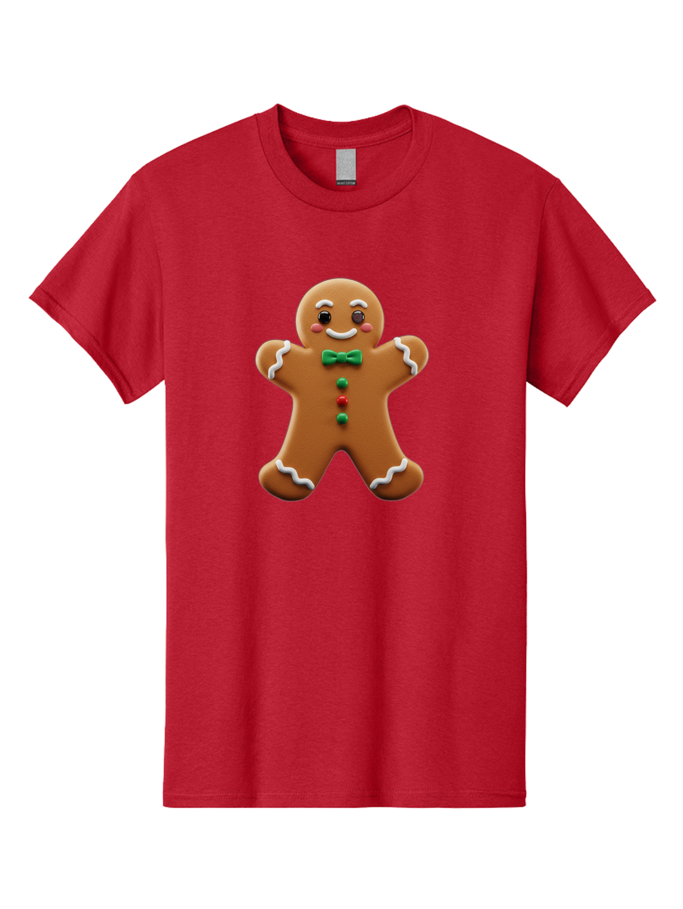 Gingerbread-Man-3 Men'S Graphic Tee, 100% Cotton, Comfortable Casual Summer Wear, Machine Washable, Gingerbread Man, Festive Treat, Christmas Cookie, Holiday Baking, Sugar Decoration, Icing Details, Animated Character, Cartoon Style, Bab951