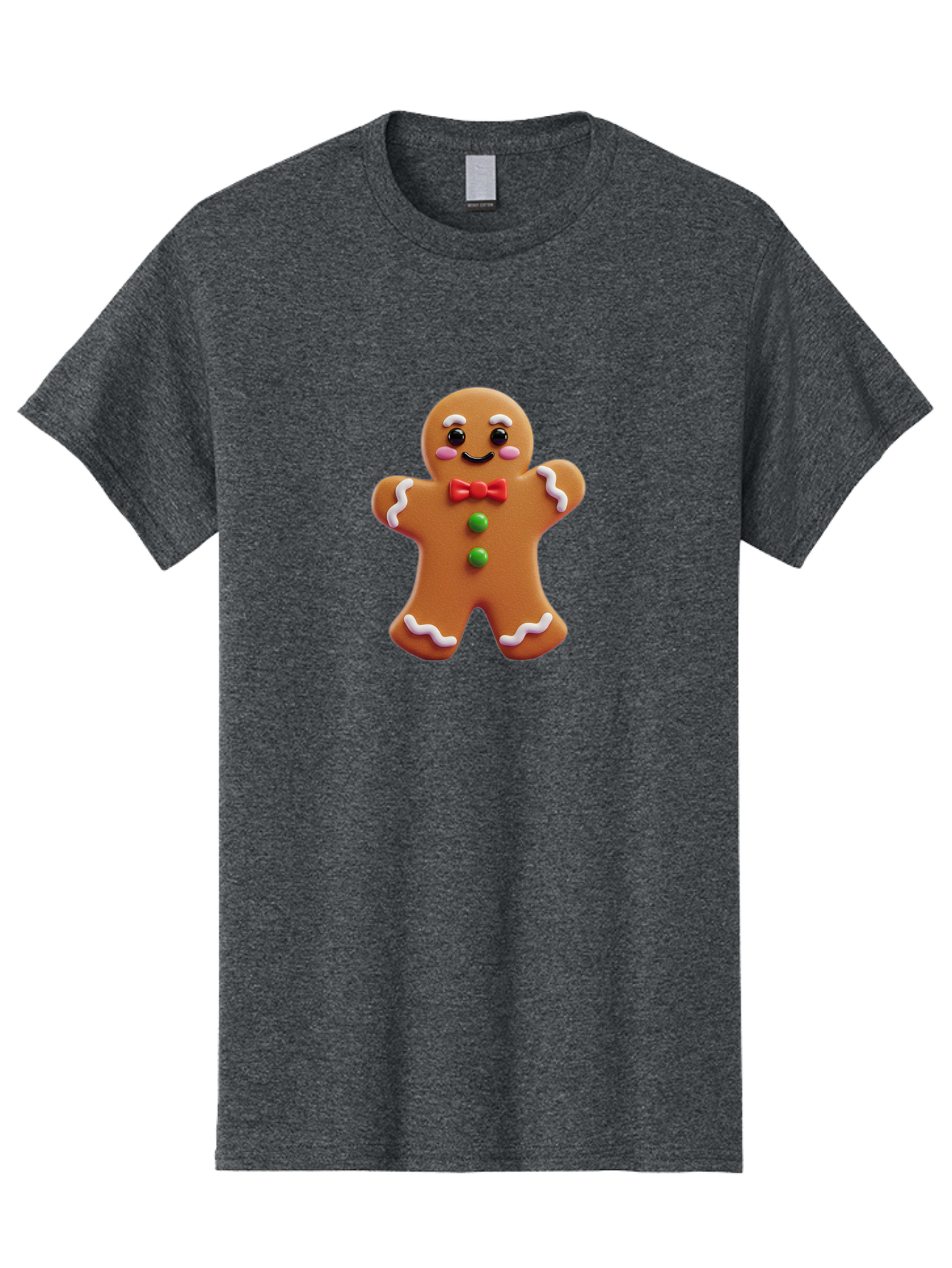 Gingerbread-Man-6 Men'S Graphic Tee, 100% Cotton, Comfortable Casual Summer Wear, Machine Washable, Gingerbread Man, Christmas Cookie, Holiday Treat, Sweet Decoration, Festive Dessert, Bakery Delight, Adorable Character Bab954