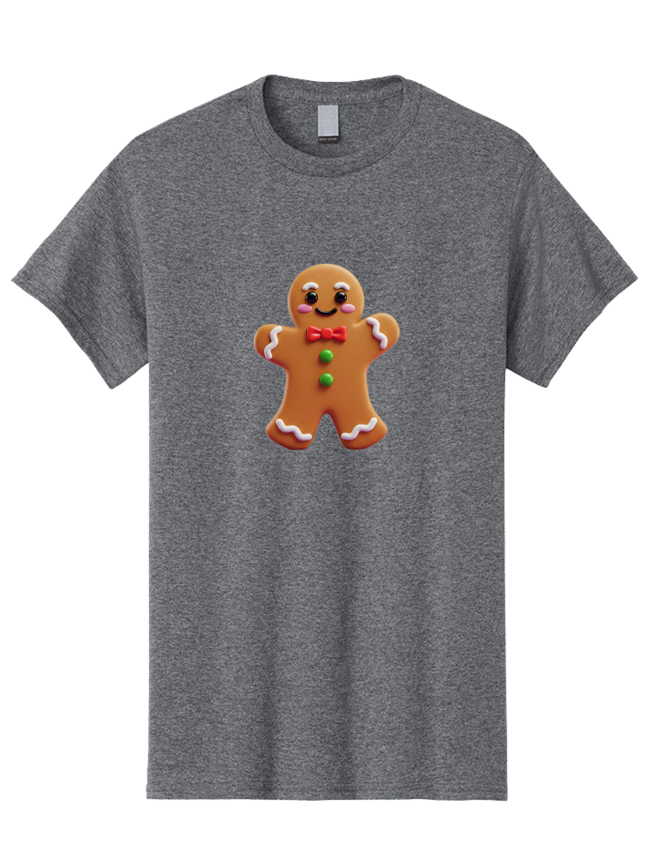 Gingerbread-Man-6 Men'S Graphic Tee, 100% Cotton, Comfortable Casual Summer Wear, Machine Washable, Gingerbread Man, Christmas Cookie, Holiday Treat, Sweet Decoration, Festive Dessert, Bakery Delight, Adorable Character Bab954