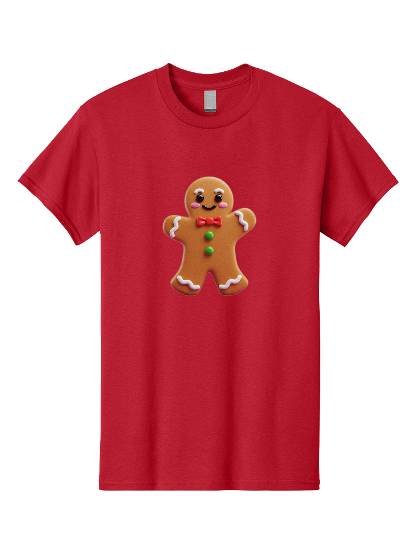 Gingerbread-Man-6 Men'S Graphic Tee, 100% Cotton, Comfortable Casual Summer Wear, Machine Washable, Gingerbread Man, Christmas Cookie, Holiday Treat, Sweet Decoration, Festive Dessert, Bakery Delight, Adorable Character Bab954